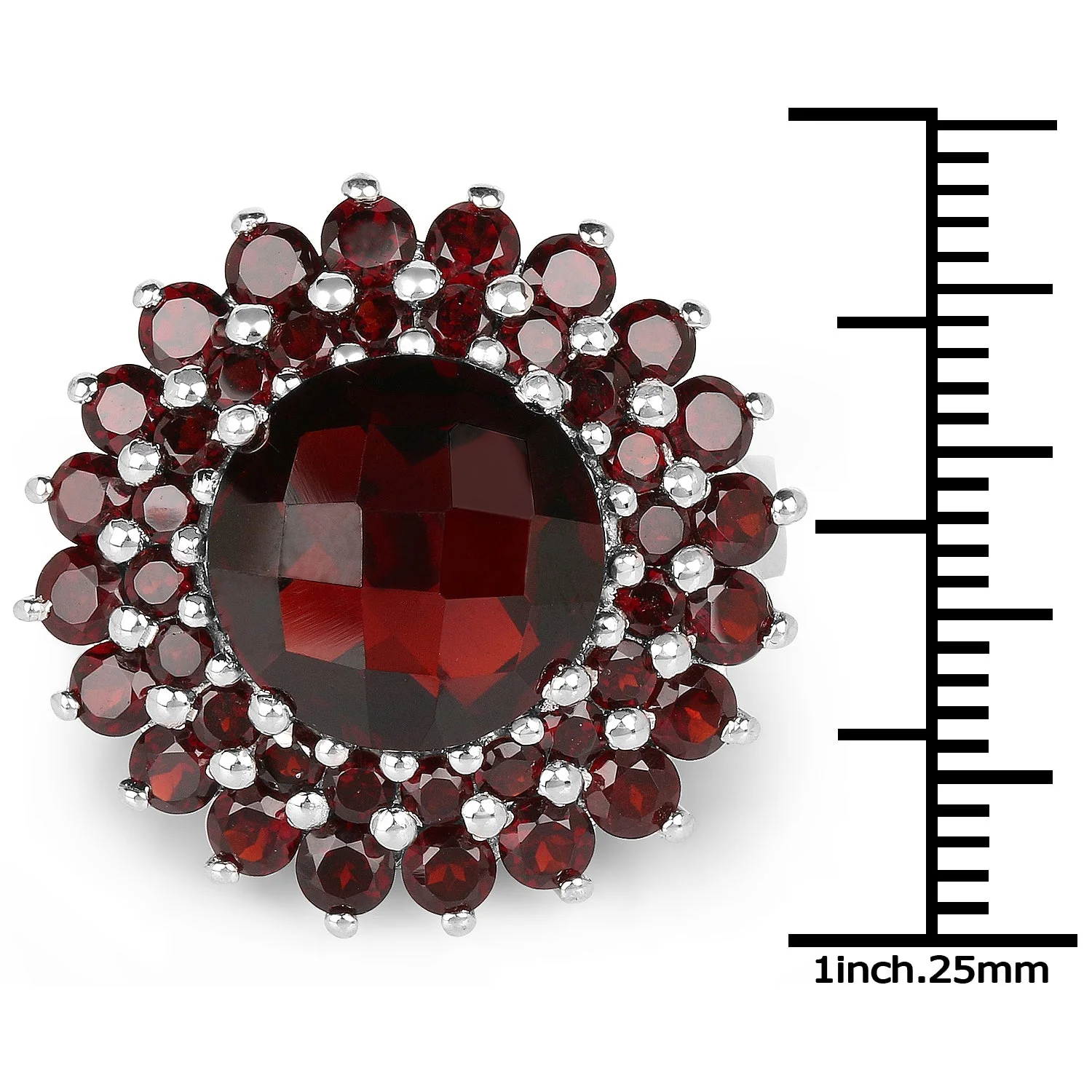 9.90 Carat Genuine Garnet .925 Sterling Silver Ring - Image 3