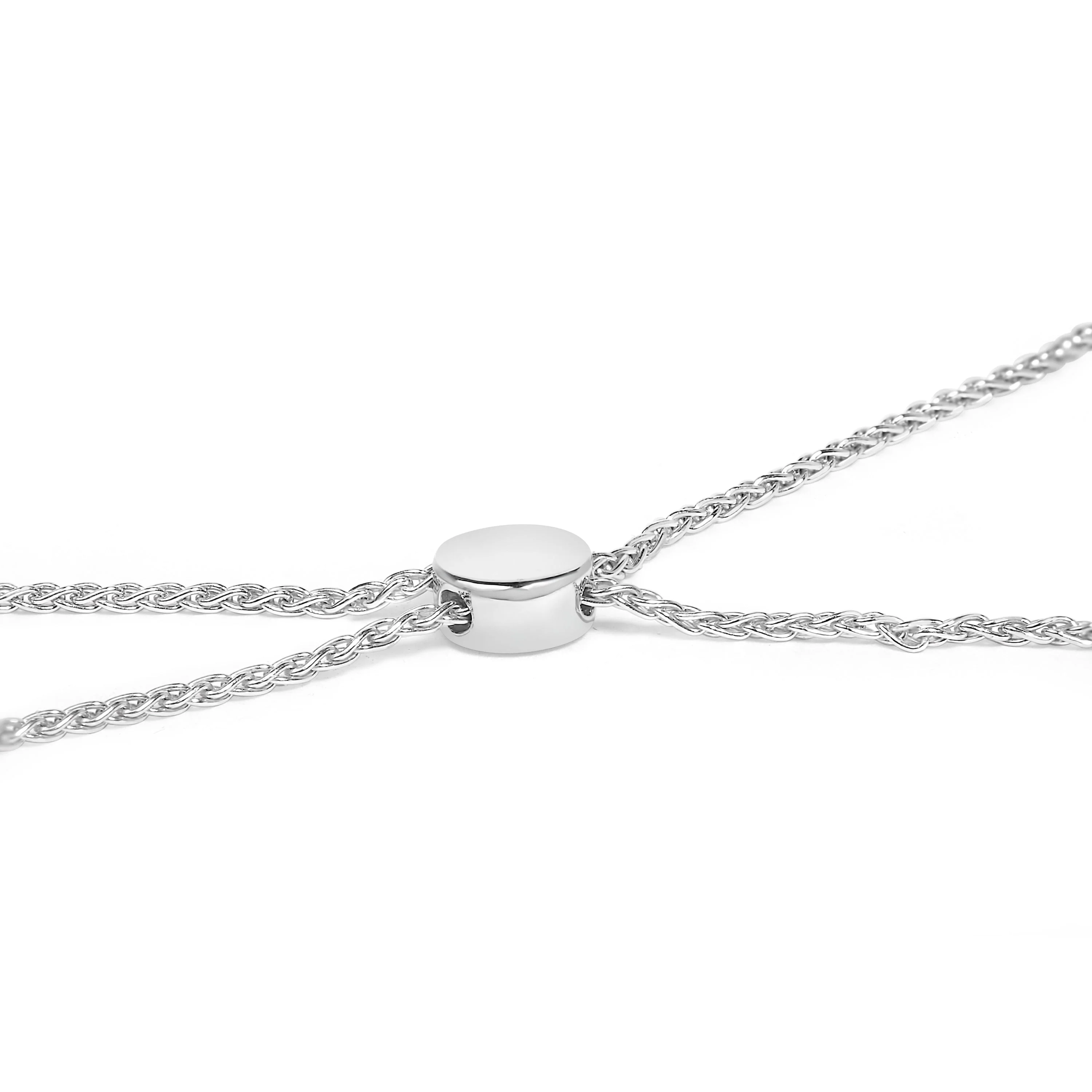 .925 Sterling Silver 1.0 Cttw Diamond X Link Bolo Bracelet - Image 2