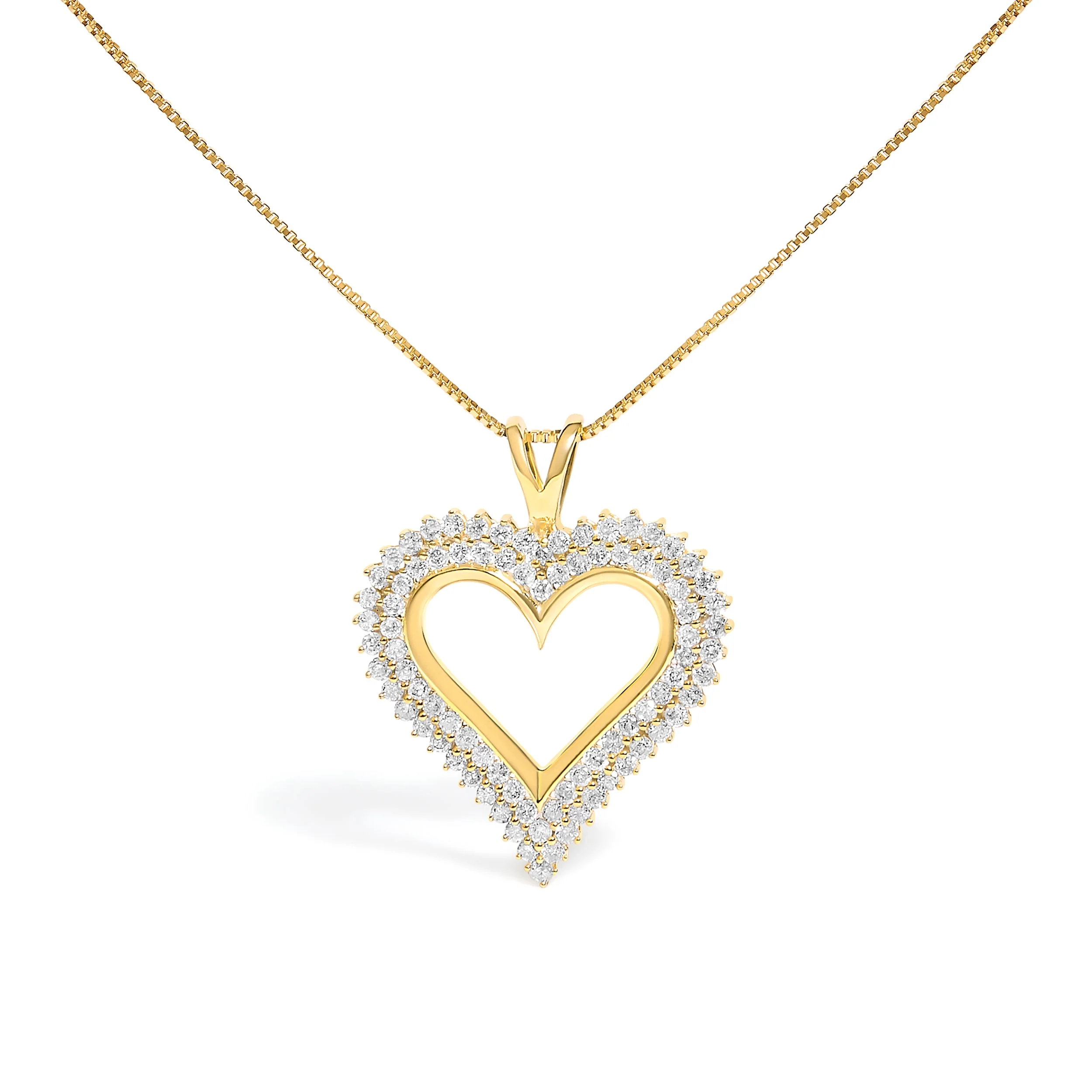 .925 Sterling Silver 1.00 Cttw Diamond Heart 18" Pendant Necklace (I-J Color, I2-I3 Clarity) - Image 6