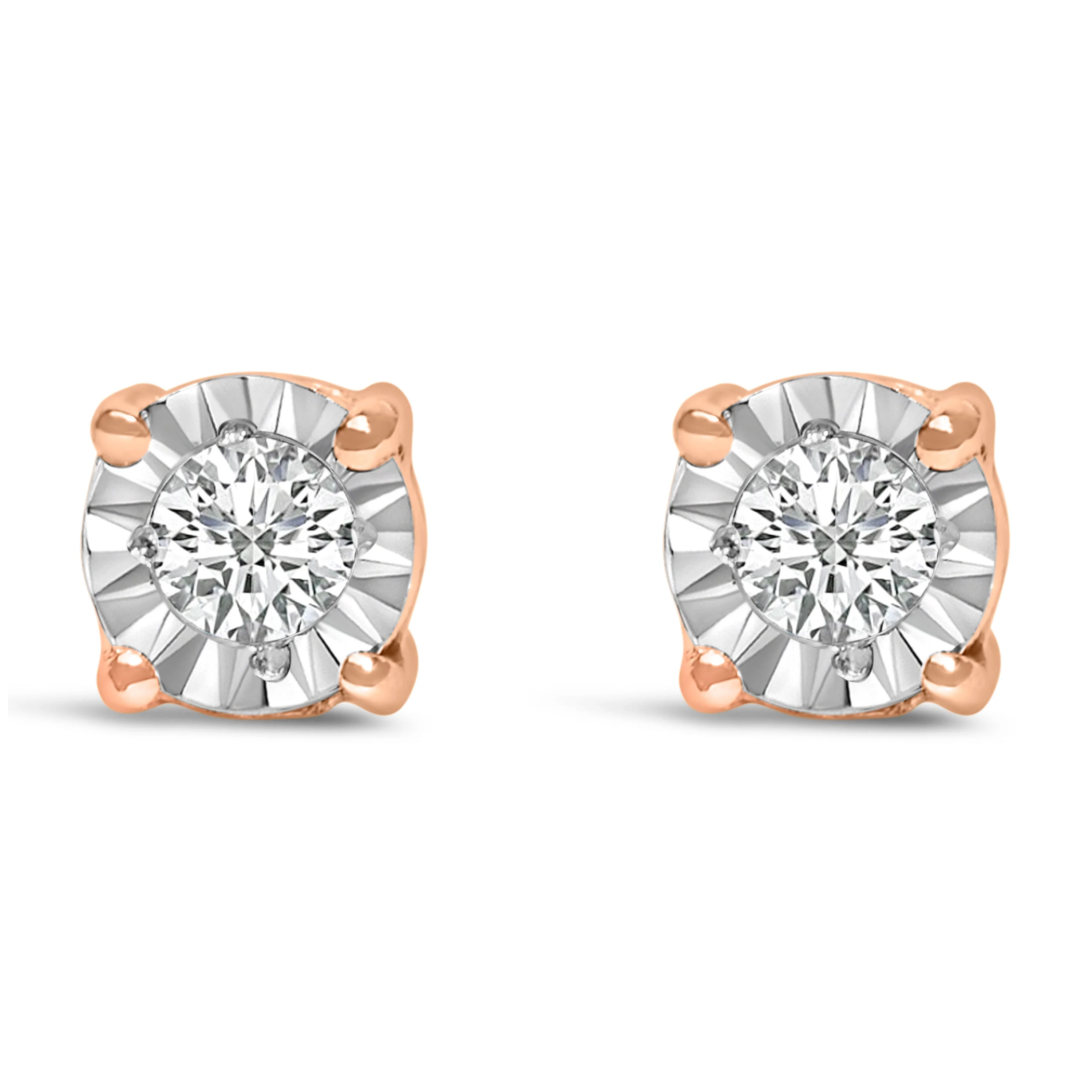 .925 Sterling Silver 1/10 Cttw Round Brilliant-Cut Lab Grown Diamond Miracle-Set Stud Earrings (F-G Color, VS1-VS2 Clarity) - Image 10