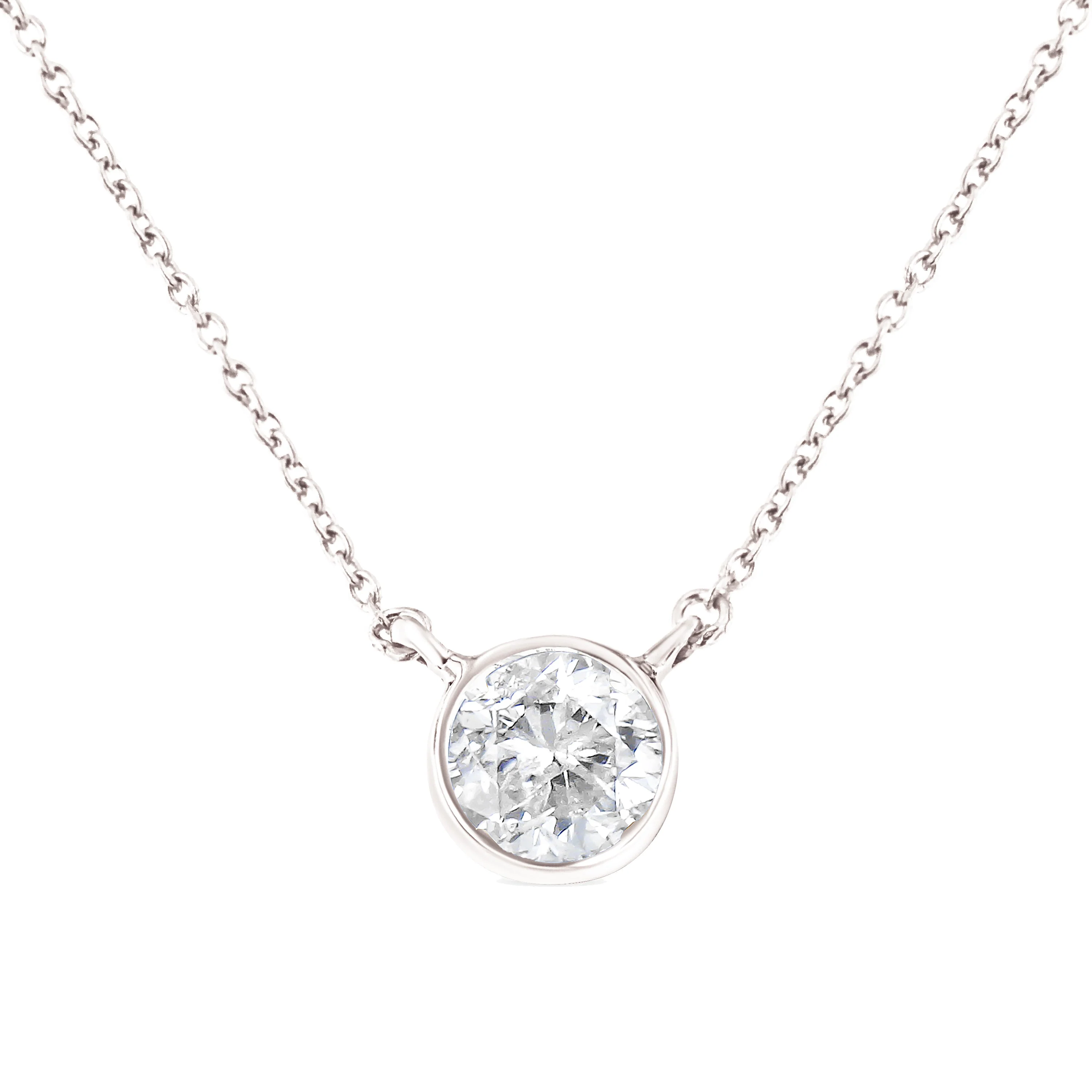 .925 Sterling Silver 1/2 Cttw Diamond Bezel 18" Pendant Necklace (I-J Color, I2-I3 Clarity) - Image 11