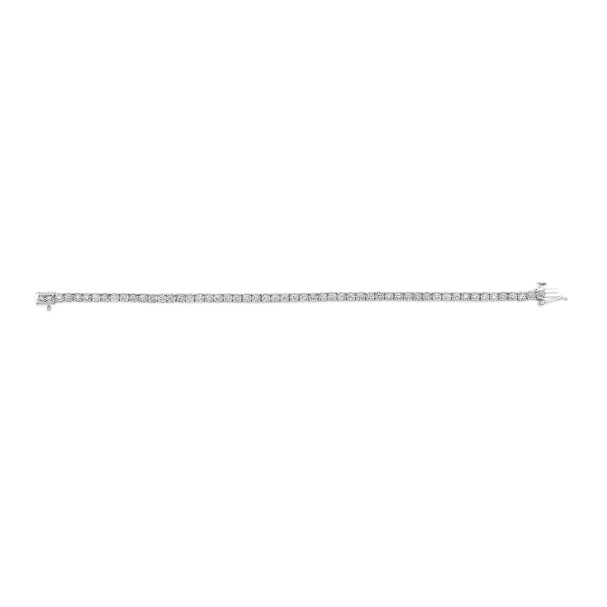 .925 Sterling Silver 3.0 Cttw Lab Grown Diamond Illusion-Set Miracle Plate Tennis Bracelet (G-H Color, VS1-VS2 Clarity) - Size 7.25" - Image 3