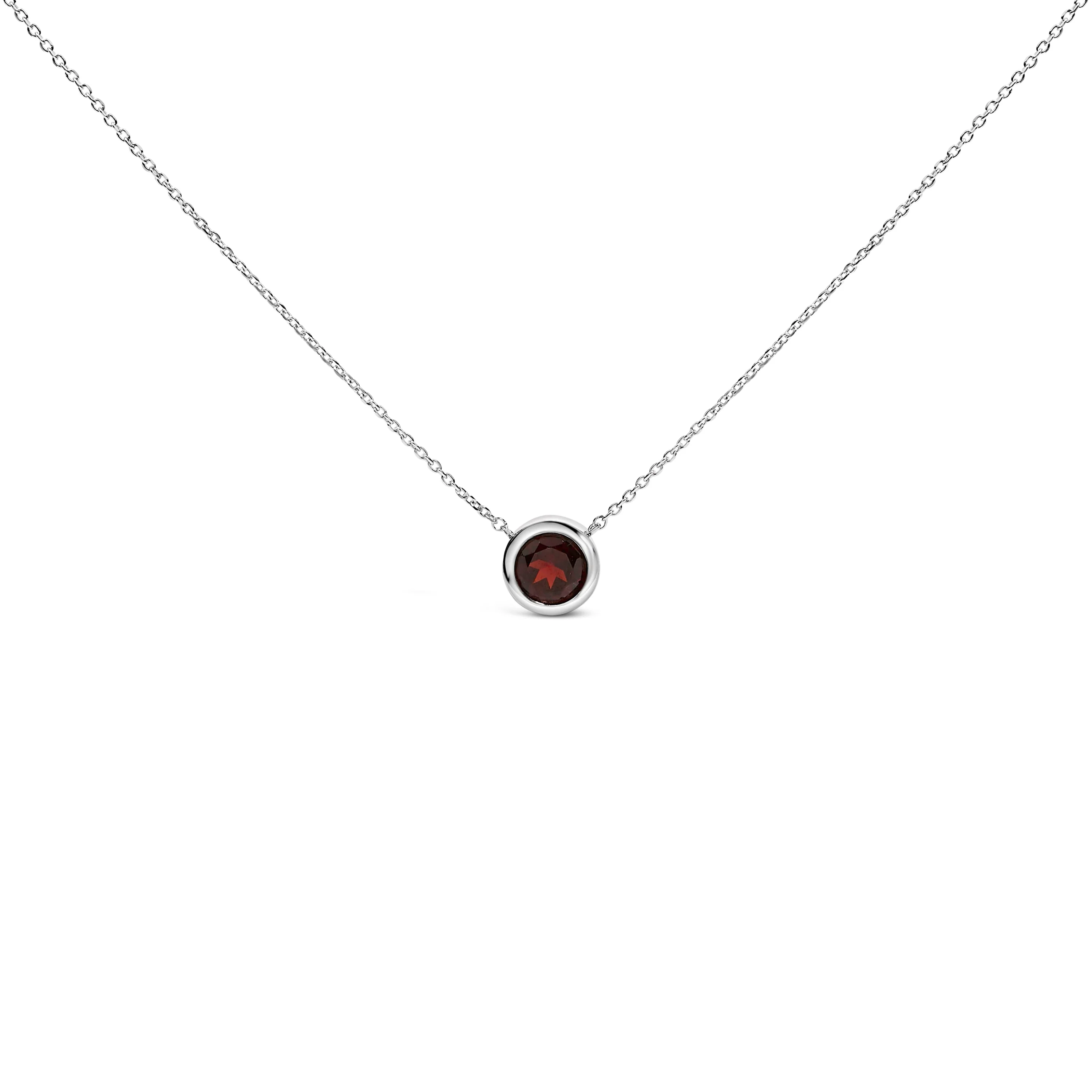 .925 Sterling Silver 7MM Bezel Set Created Purple Amethyst Pendant Necklace - 18" Inches - Image 7