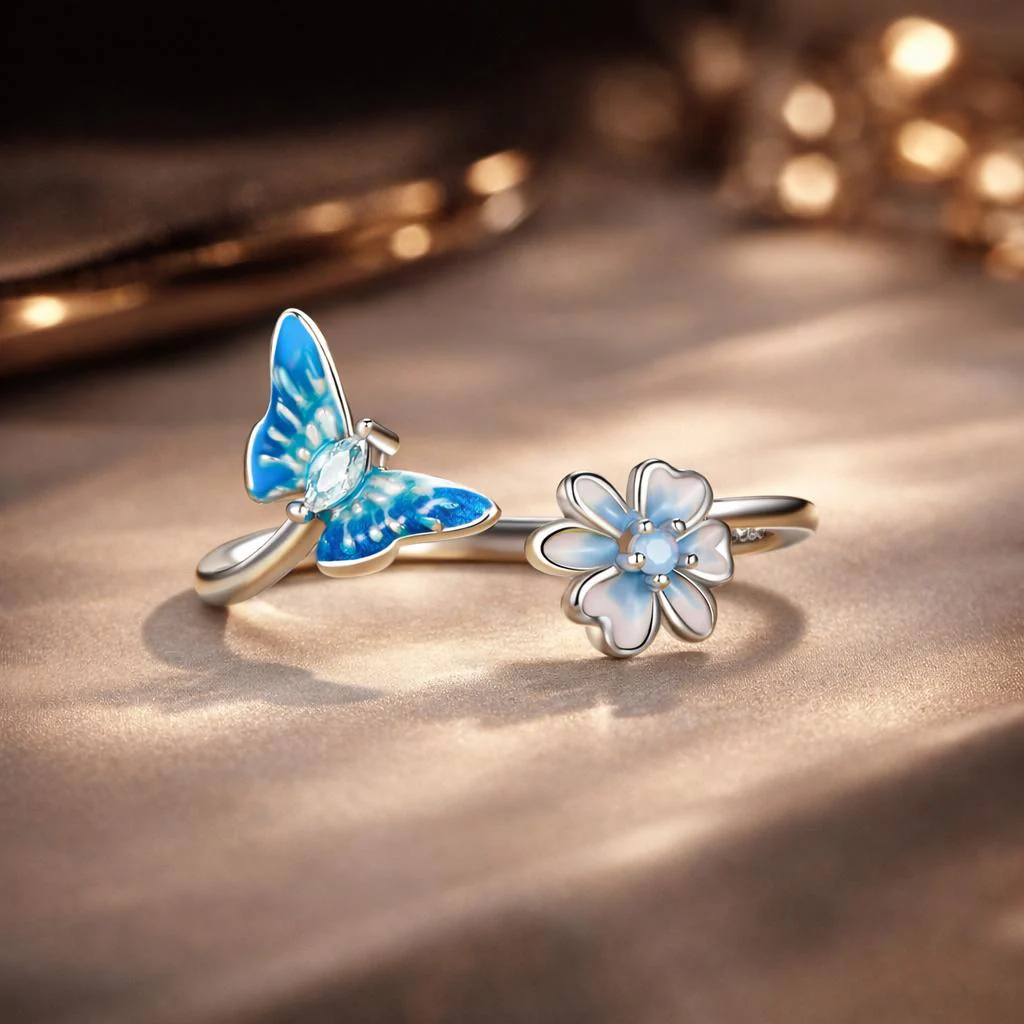 925 Sterling Silver Opal Nanometer Stone Plated Platinum Ring - Image 2
