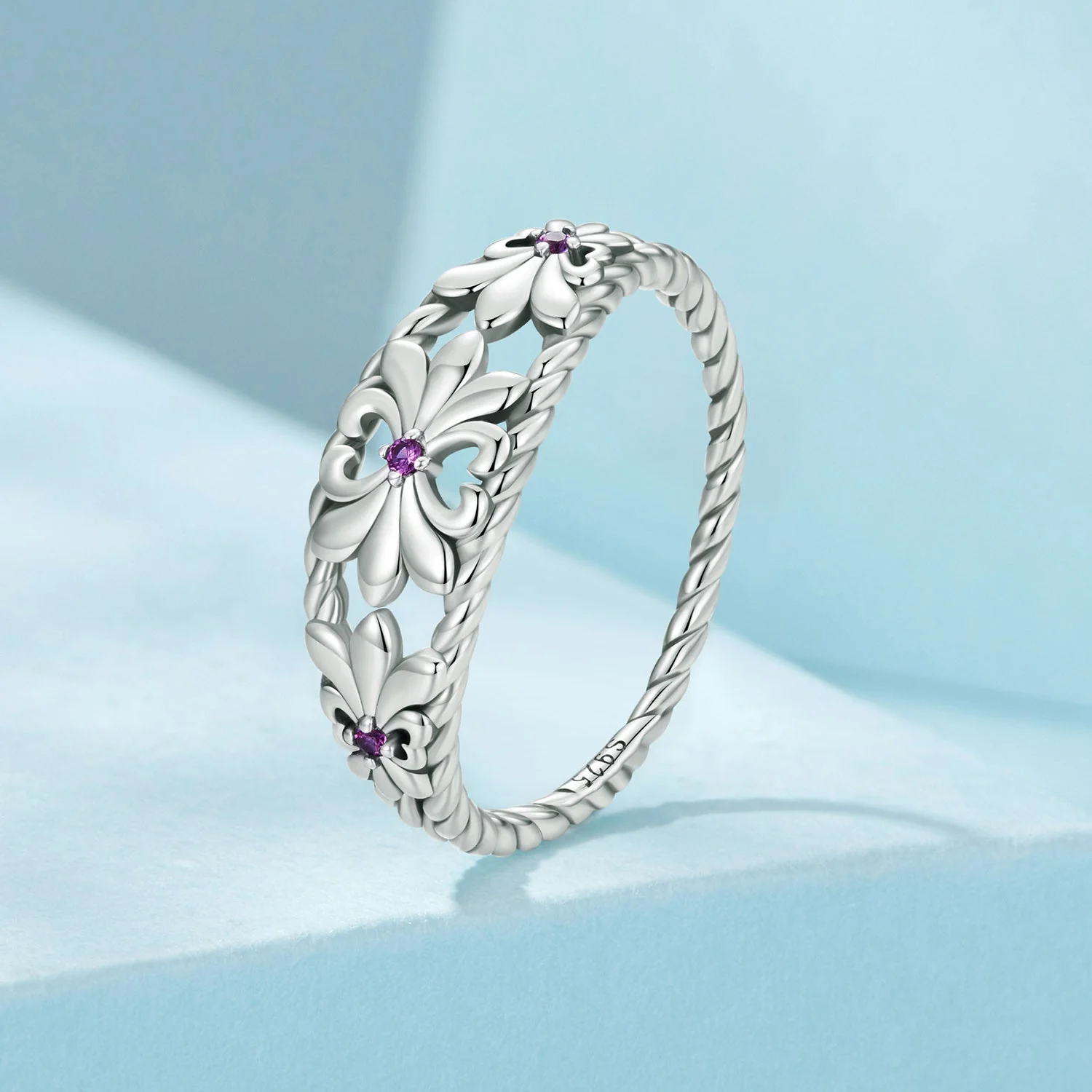 925 Sterling Silver Oxidized 1.3mm Pavé Set CZ Ring Size 6.0 for Women - Image 3