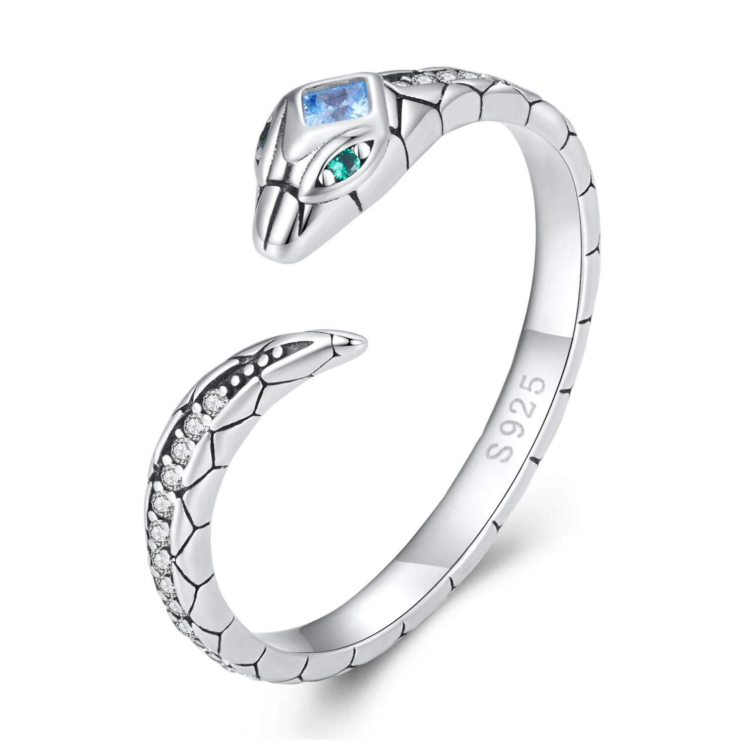 925 Sterling Silver Oxidized Ring with Pavé Setting CZ for Women - Image 2