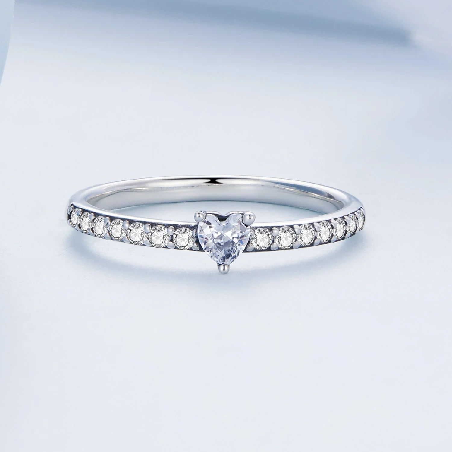 925 Sterling Silver Oxidized Ring with Pavé Setting CZ, Size 6 for Women - Image 2