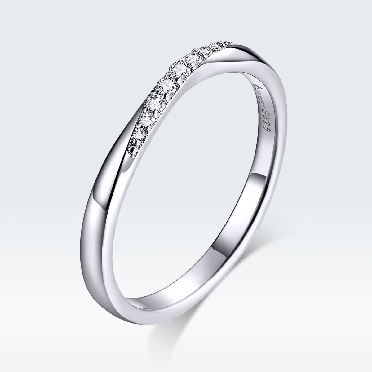925 Sterling Silver Pavé Set CZ Platinum Plated Ring Size 6 for Women - Image 4