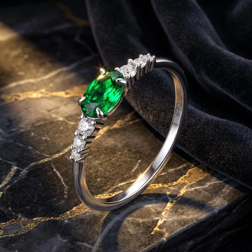 925 Sterling Silver & Platinum Plated 0.1cm CZ Ring for Women - Size 6.0 - Image 2