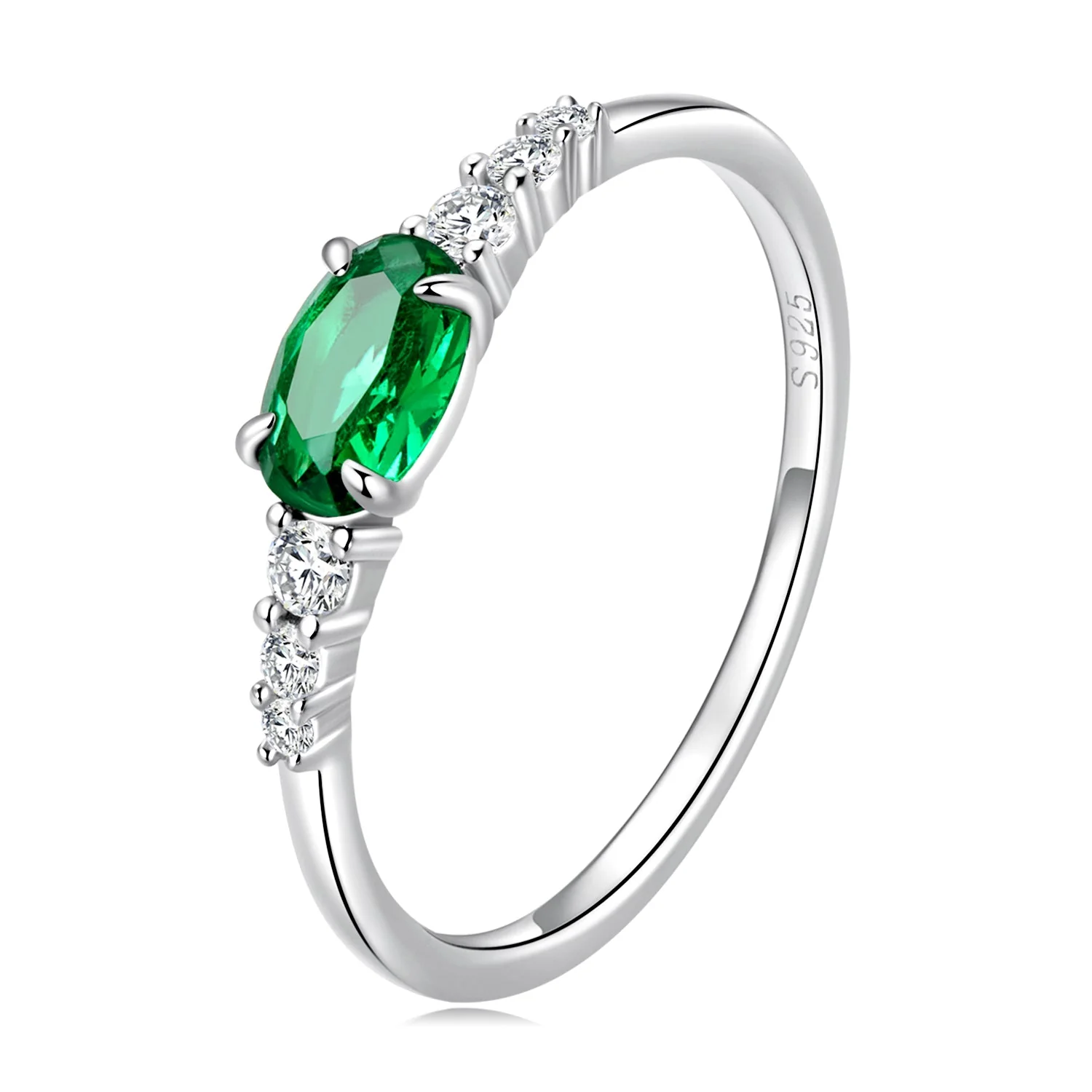 925 Sterling Silver & Platinum Plated 0.1cm CZ Ring for Women - Size 6.0 - Image 4