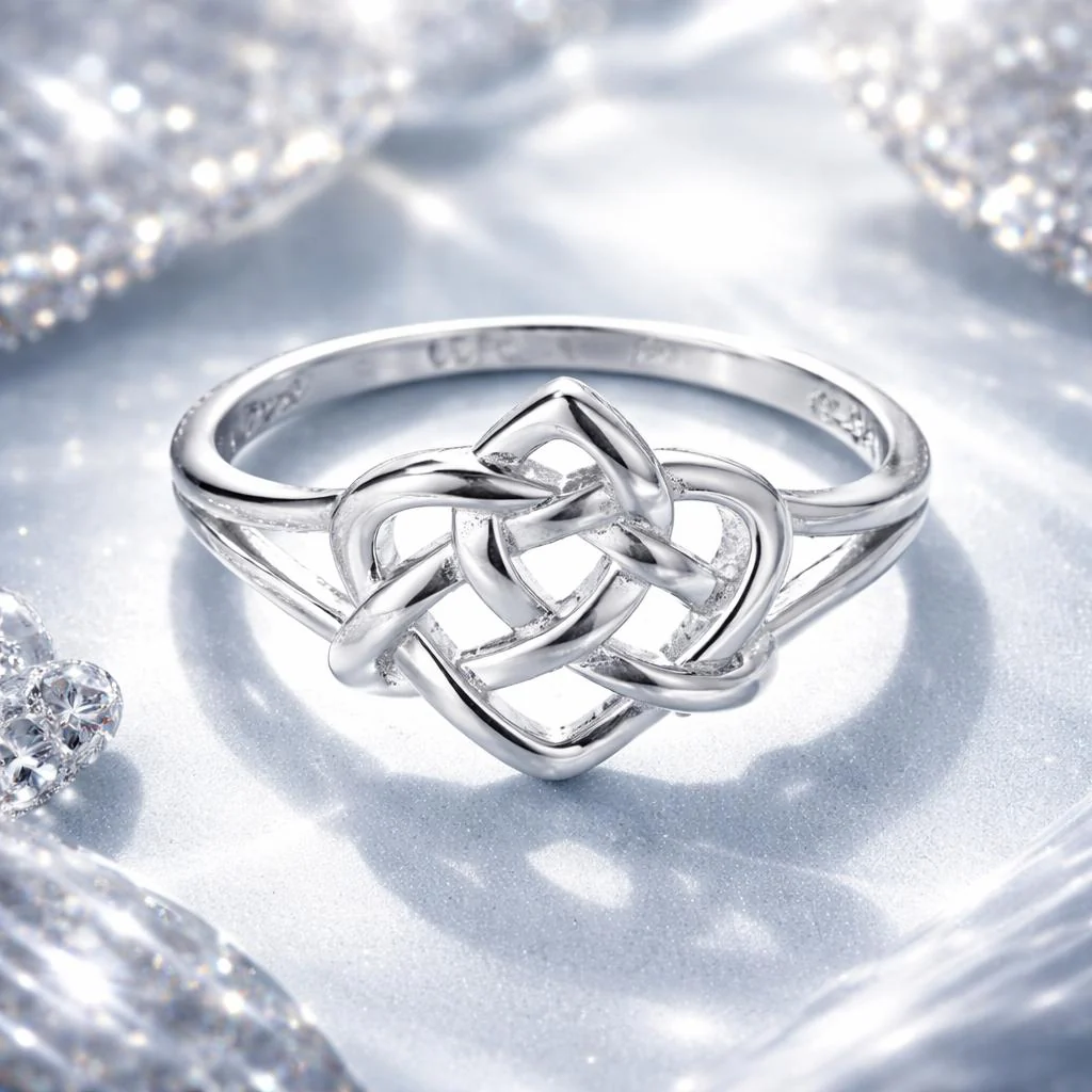 925 Sterling Silver Ring Size 6.0 with Platinum Plating - Image 2