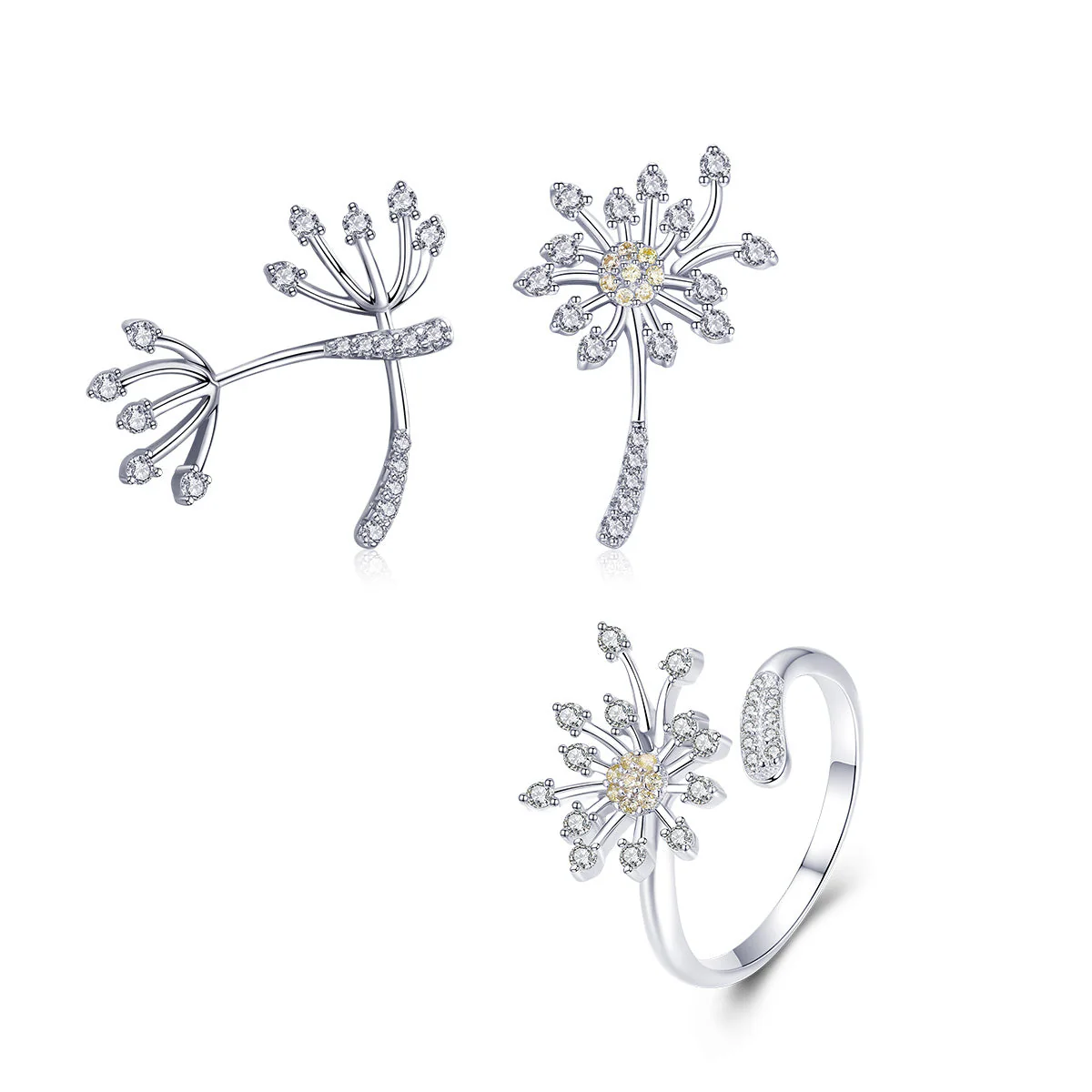 925 Sterling Silver Ring with Plated Platinum and Pavé Setting CZ - Image 4