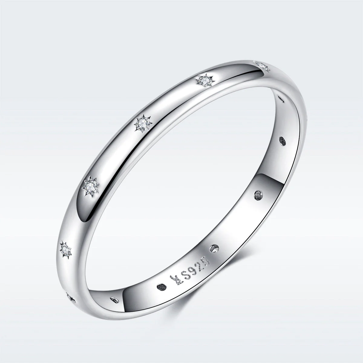 925 Sterling Silver Size 6.0 Plated Platinum Pavé Setting CZ Ring for Women - Image 2