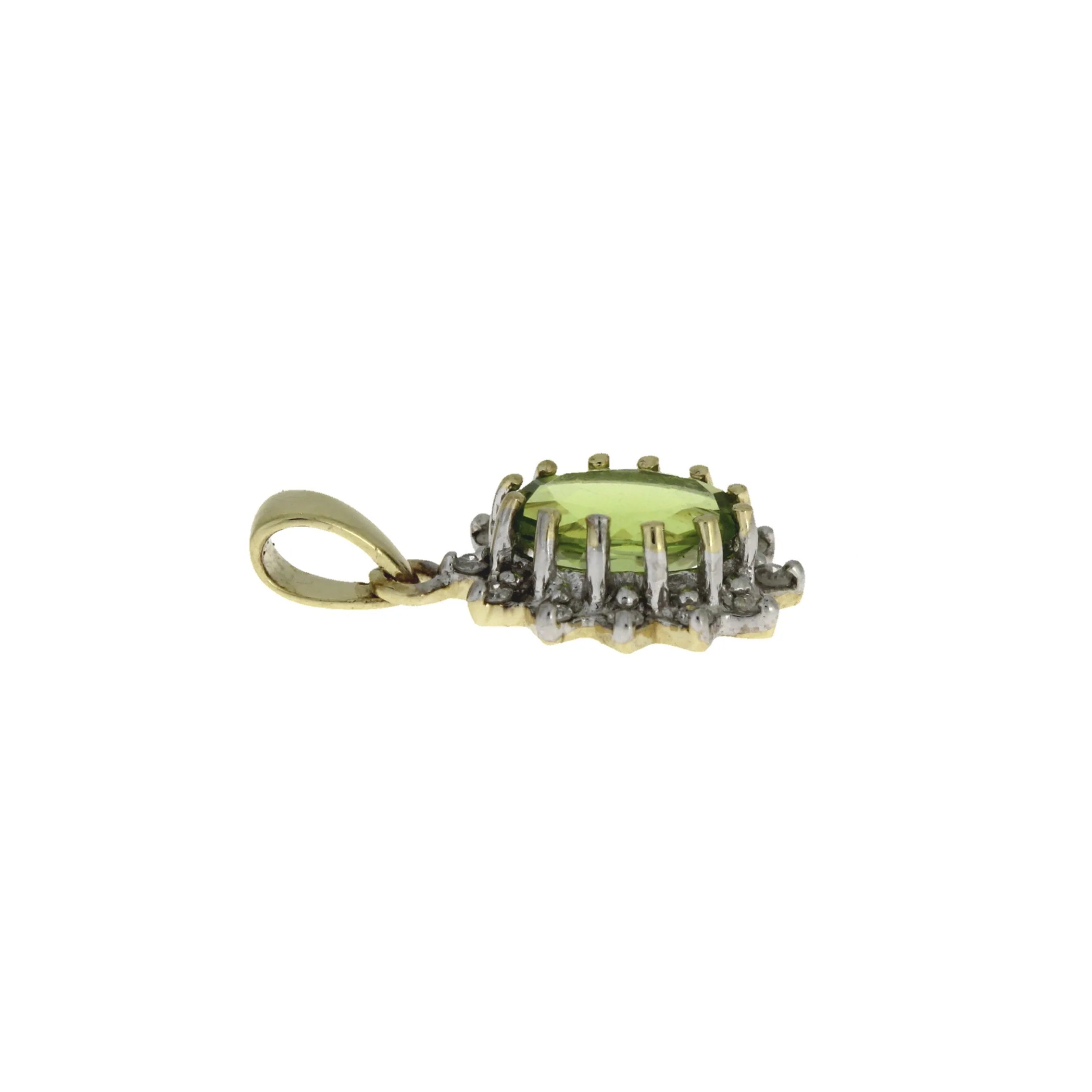 .96ct Peridot Diamond Fashion Pendants 10KT Yellow Gold - Image 2