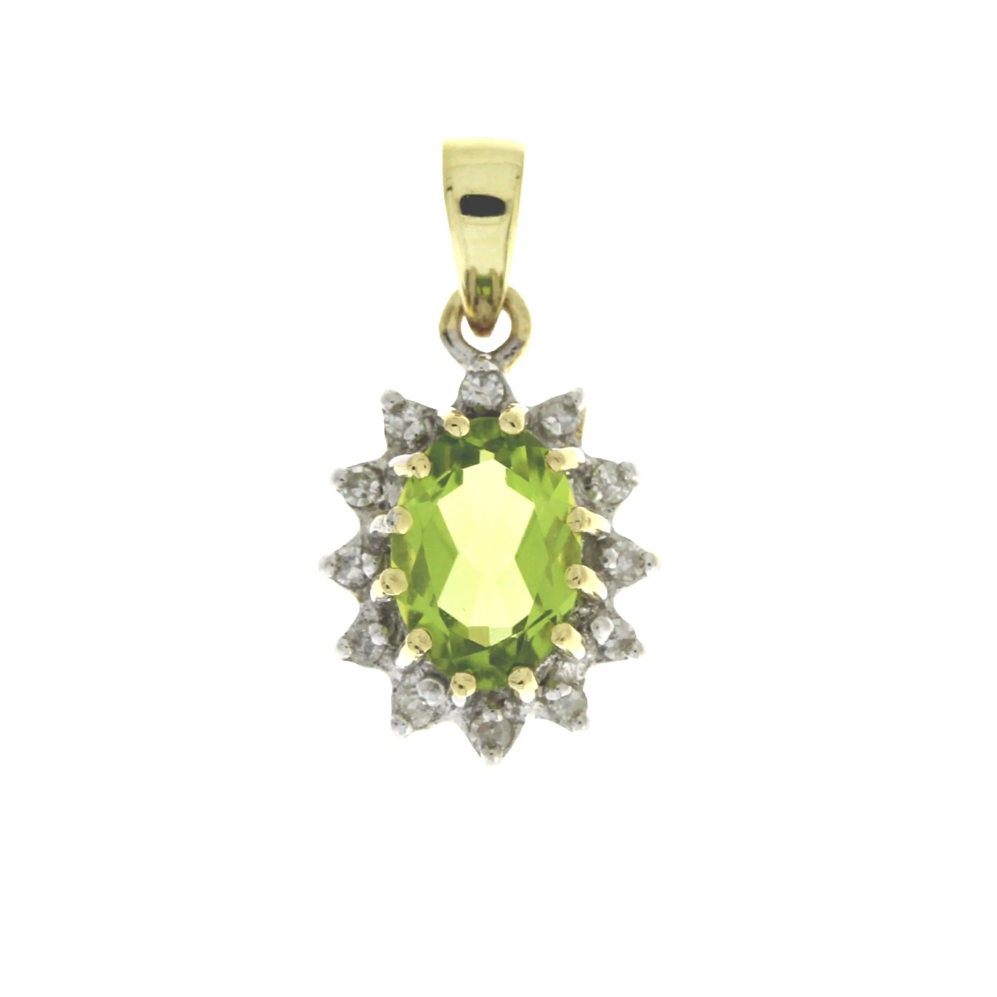.96ct Peridot Diamond Fashion Pendants 10KT Yellow Gold - Image 3