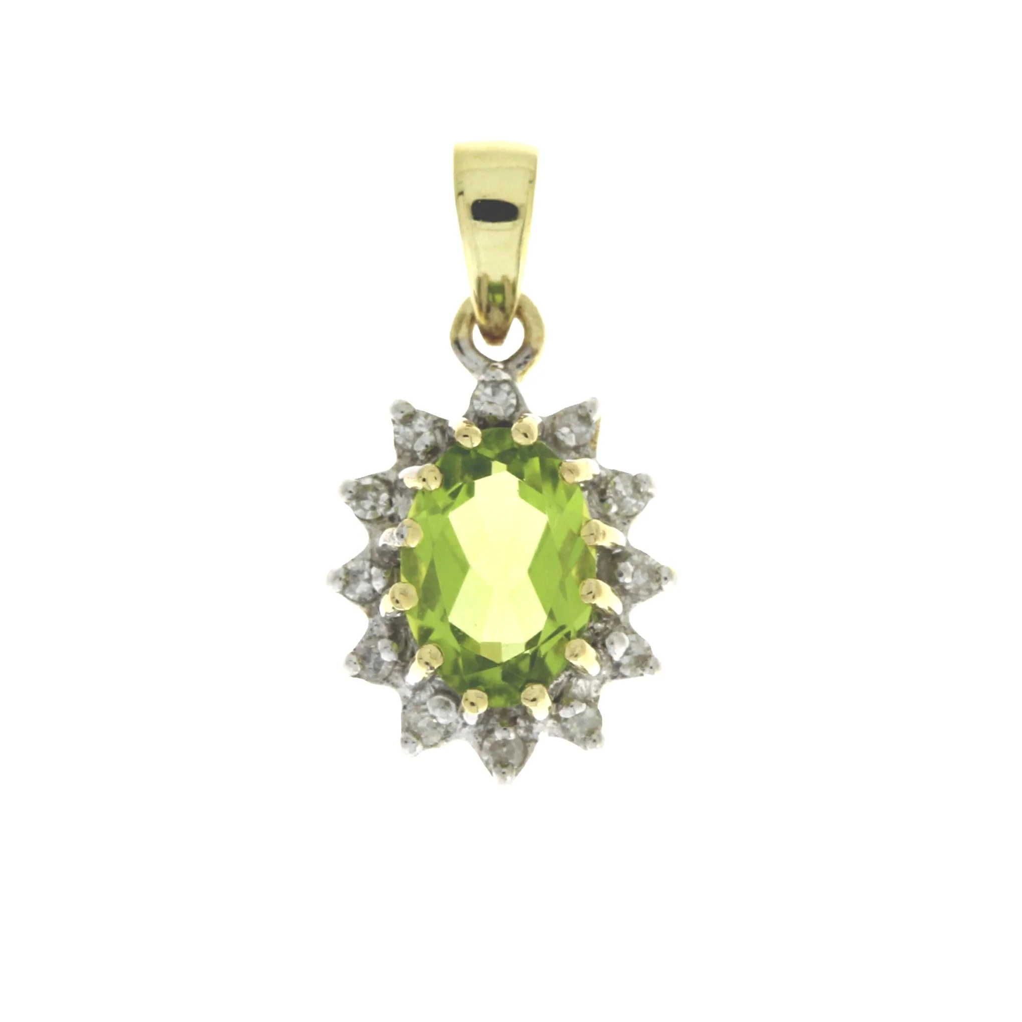 .96ct Peridot Diamond Fashion Pendants 10KT Yellow Gold - Image 4