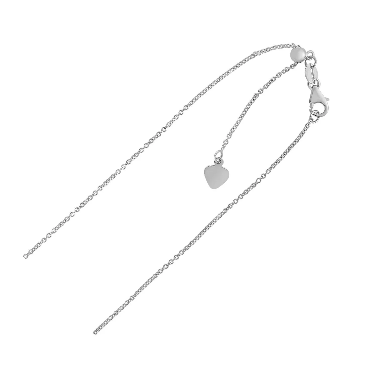 Adjustable Cable Chain in 14k White Gold (1.0mm) - Image 5