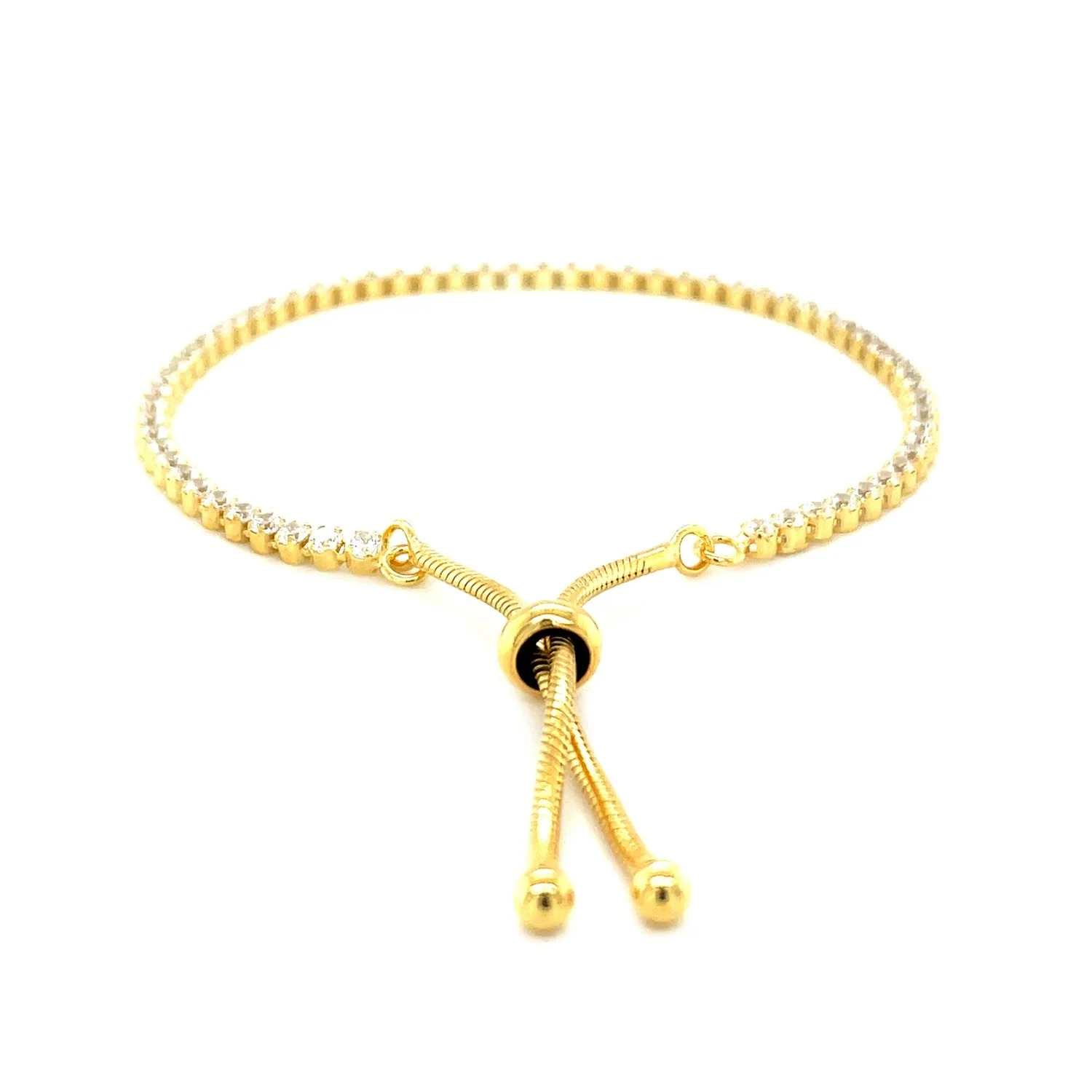 Adjustable Tennis Style Bracelet with Cubic Zirconia in Sterling Silver - Image 7