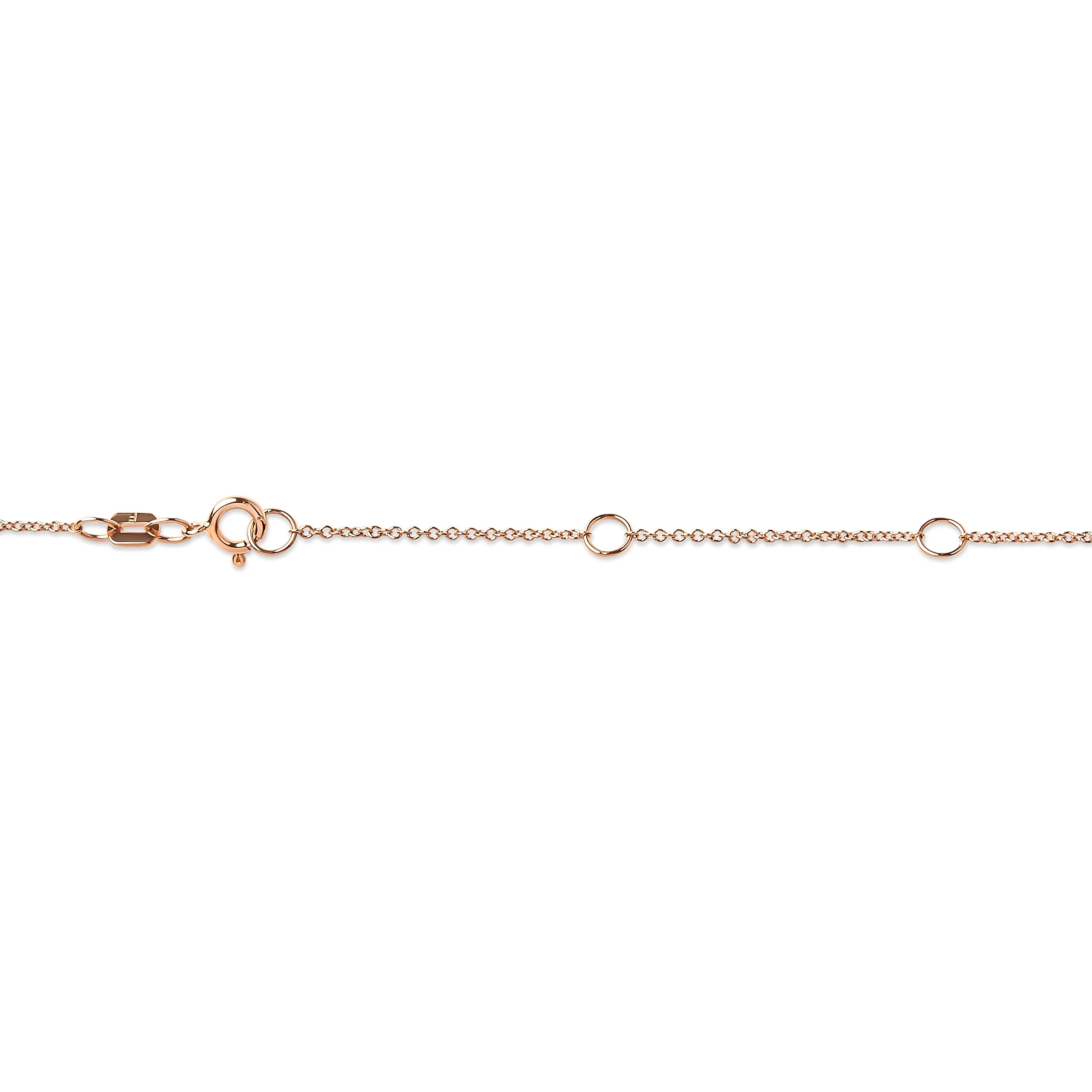 AGS Certified 10K Rose Gold 1/5 Cttw Bezel Set Round Diamond Solitaire 16-18" Adjustable Pendant Necklace (H-I Color, VS1-VS2 Clarity) - Image 9