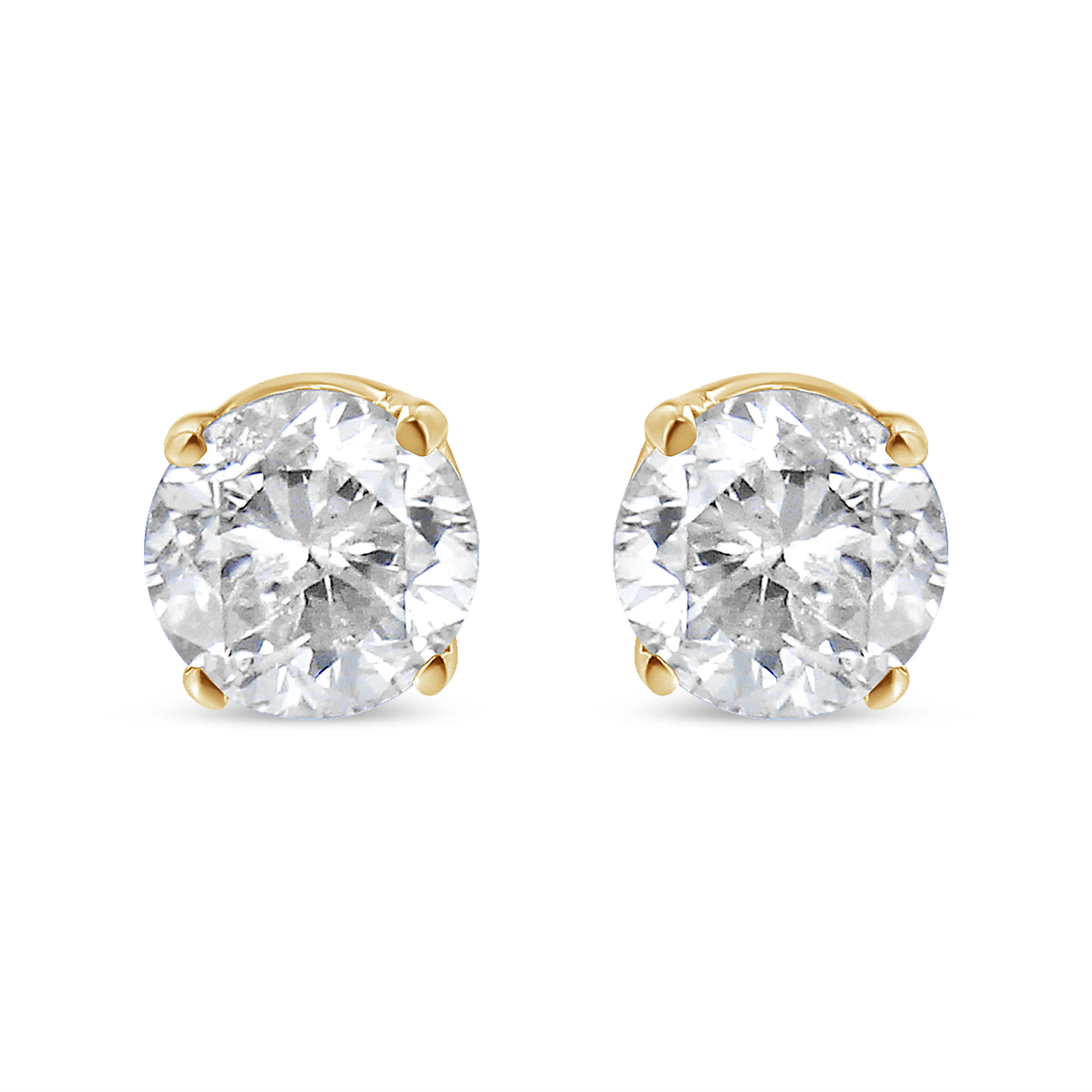 AGS Certified 14K Yellow Gold 1/2 Cttw 4 Prong Set Brilliant Round-Cut Solitaire Diamond Push Back Stud Earrings (O-P, Color, SI2-I1 Clarity) - Image 7