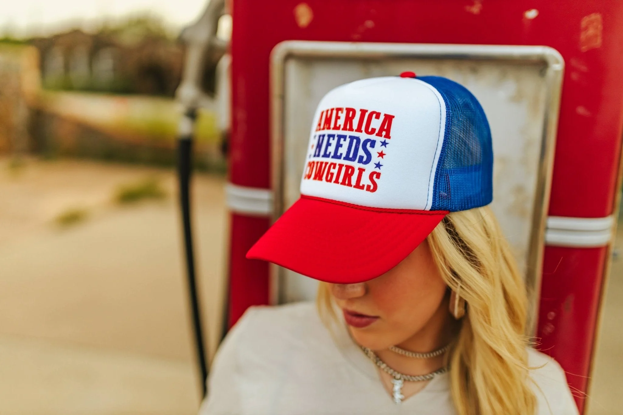 America Needs Cowgirls Trucker Hat - Image 3