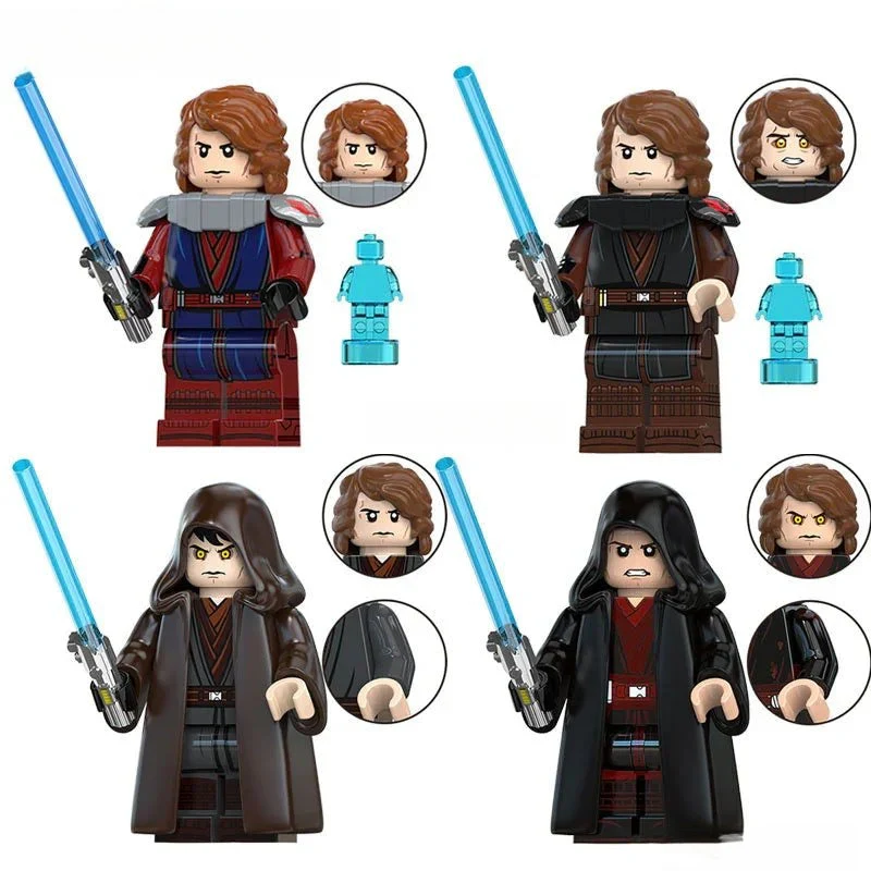 Anakin Skywalker Set of 4 Lego Star Wars Minifigures custom Toys