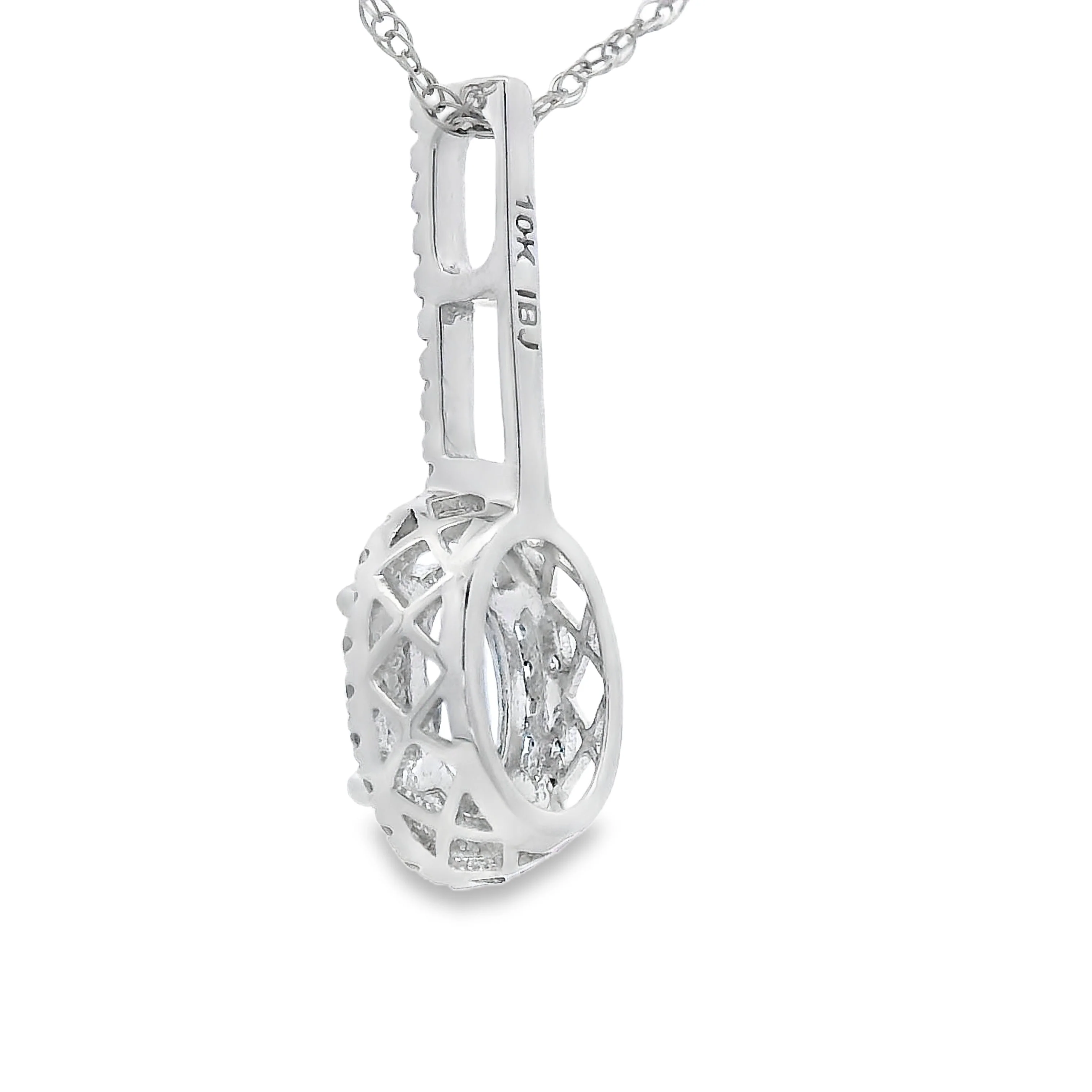 Aquamarine Diamond Fashion Pendants 10KT White Gold - Image 2
