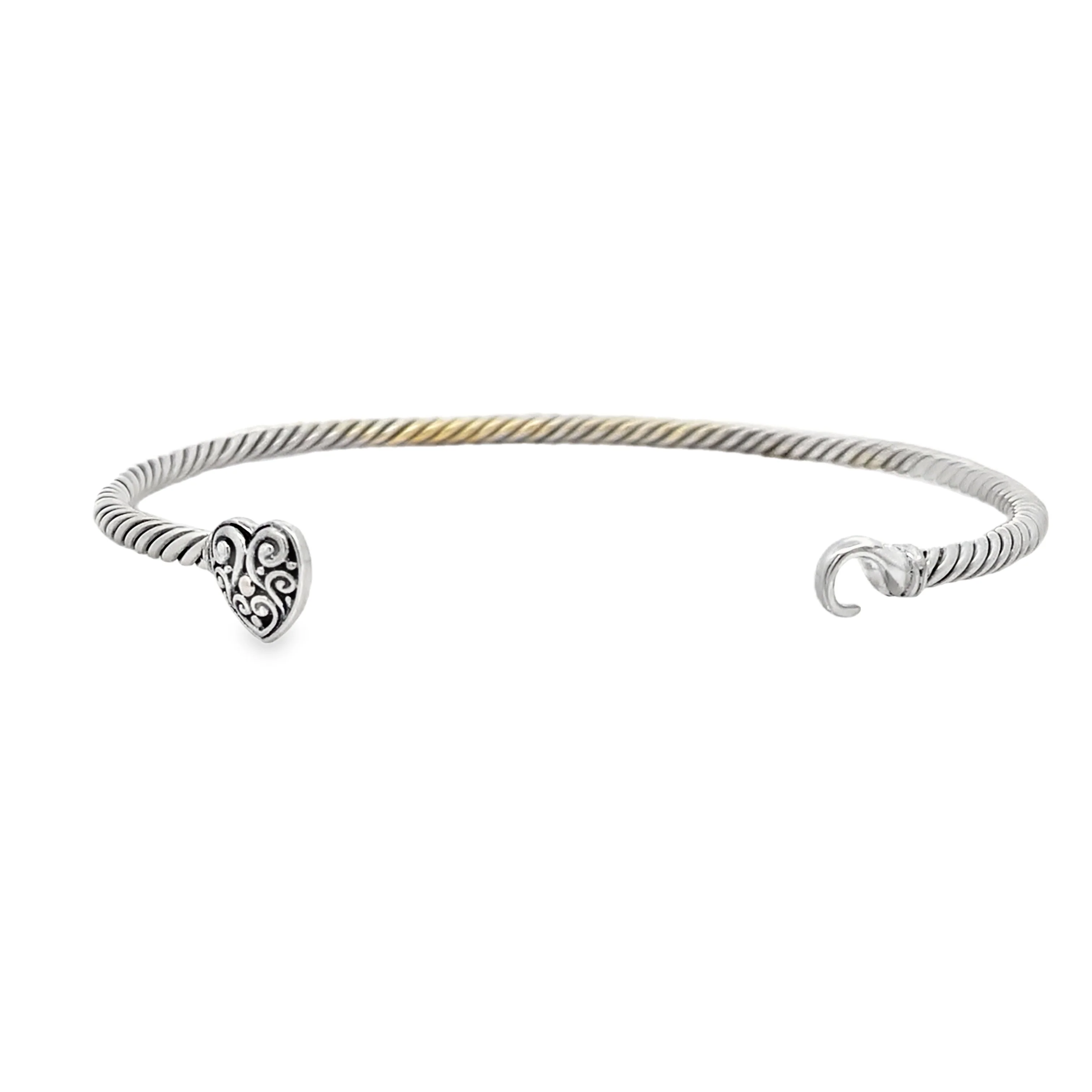 Bangle Bracelet Sterling Silver 18KT Gold - Image 2