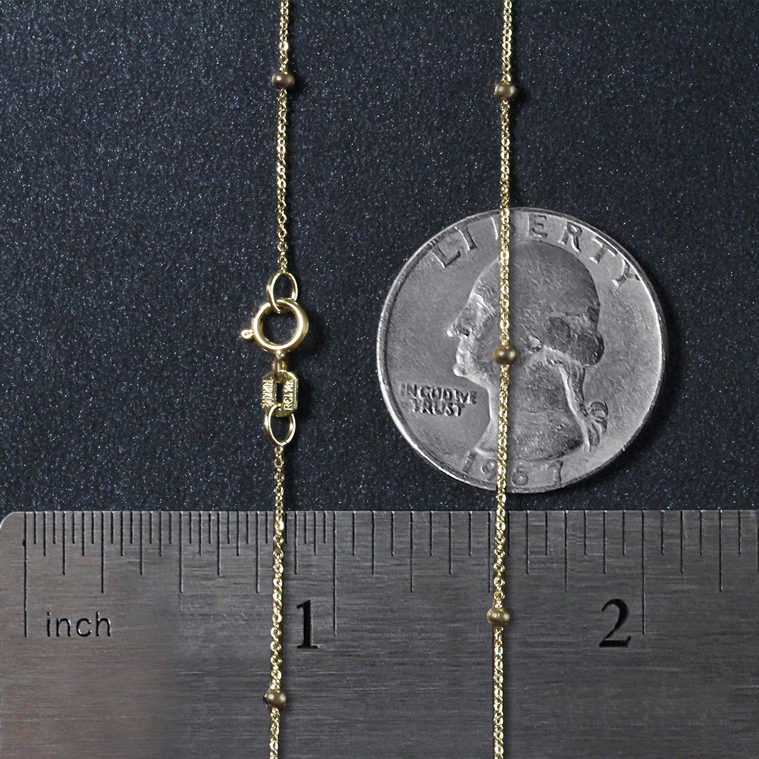 Bead Links Saturn Chain in 14k Yellow Gold (3.5mm) - Image 13