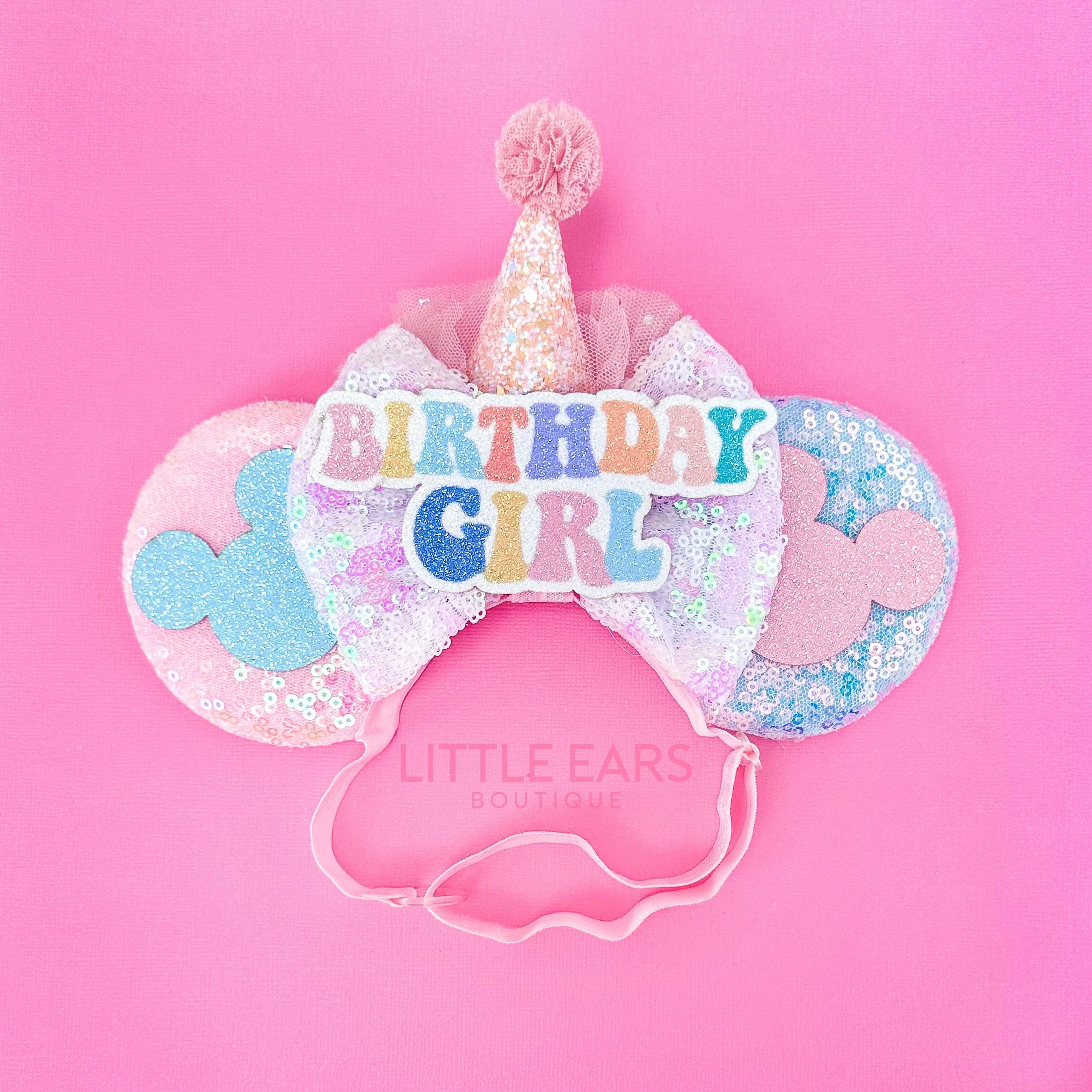 Birthday Girl Hat Elastic Mickey Ears