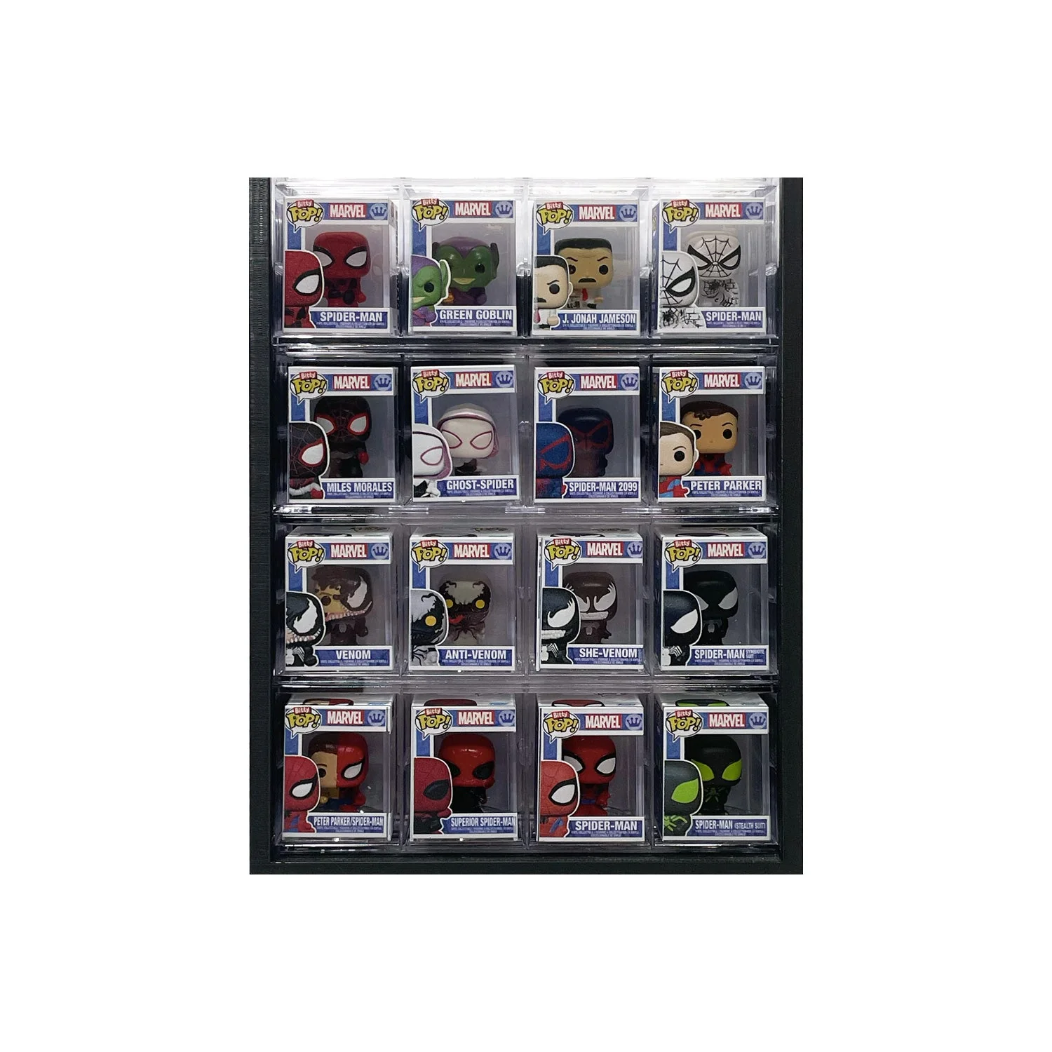 BITTY POPS in Acrylic Sleeves - Display Case for Funko Bitty Pops, Wall Mountable & Stackable Pop Shelf (3D Printed) - Image 2