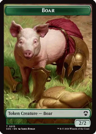Boar // Frog Lizard Double-Sided Token (SOC-15 // 16) - Commander: Secrets of Strixhaven Foil
