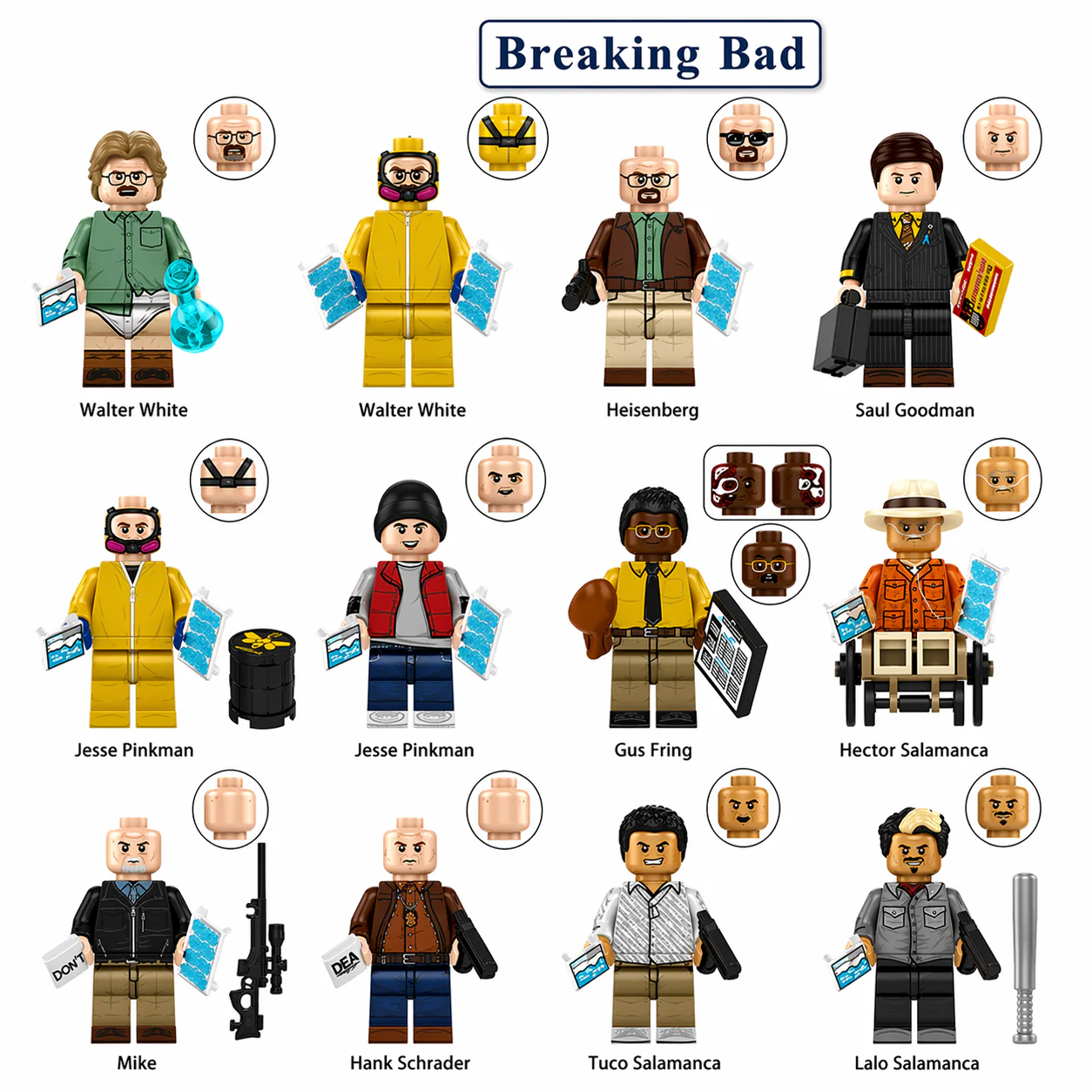 Breaking Bad Set of 12 Best New Lego Minifigures custom Toys S2