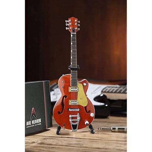 Brian Setzer Nashville Orange Dice Hollow Body Miniature Guitar Replica - Image 2