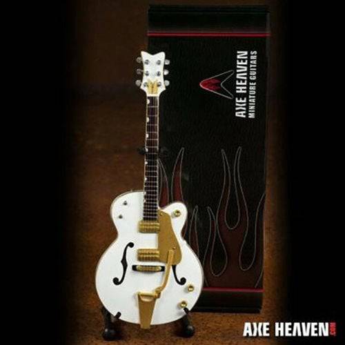 Brian Setzer White Hollow Body Miniature Guitar Replica - Image 2