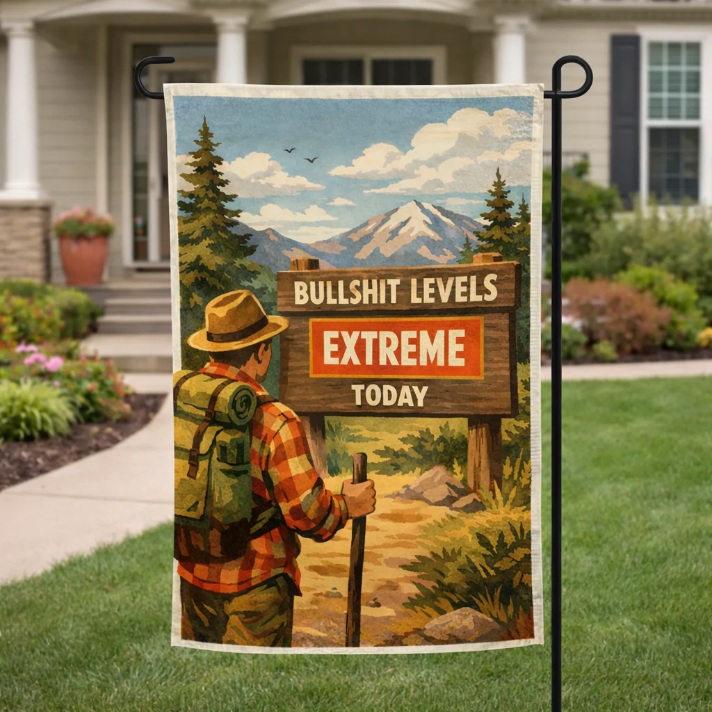Bullsh-t Levels Extreme Today Garden Flag - Image 2