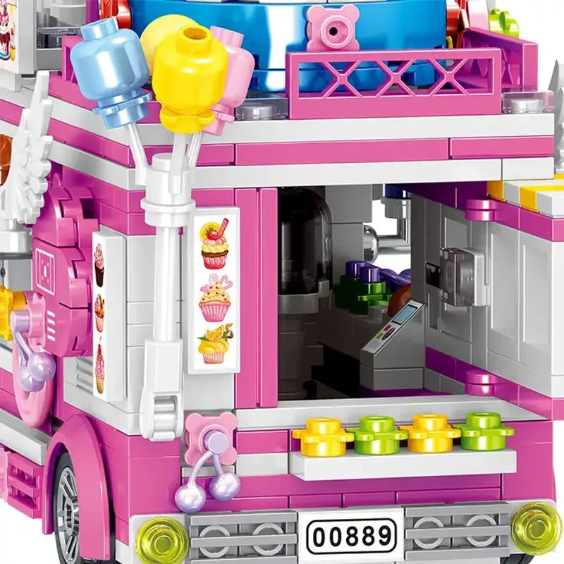 Cake Car Building Block toys Minifigures Food Trucks Fun for All over 500 Pieces - Image 4