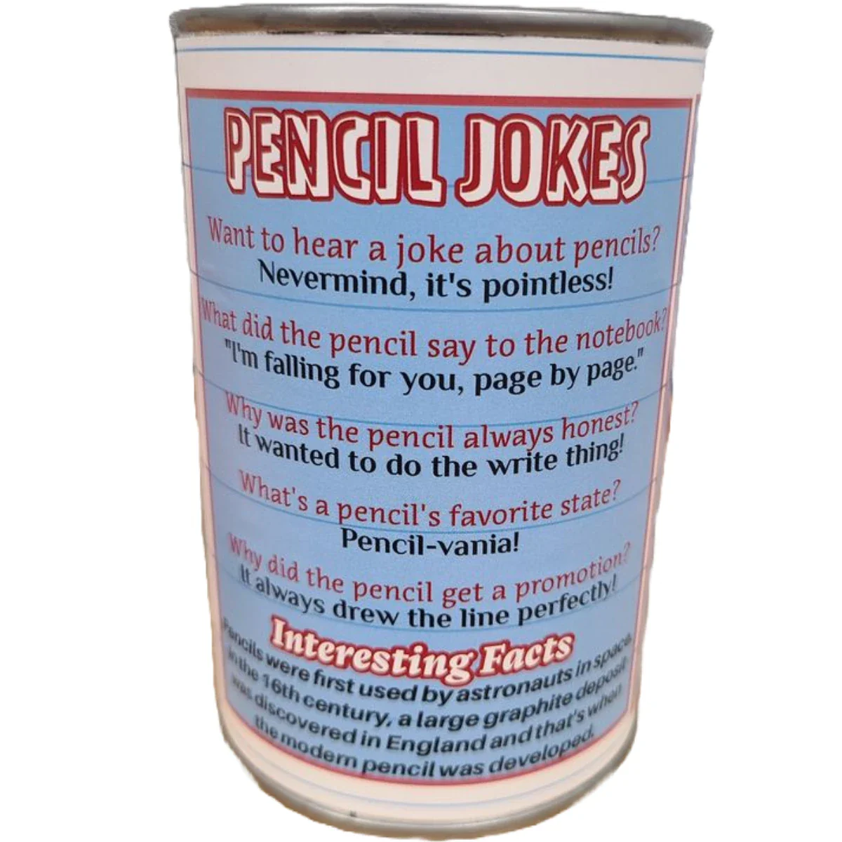 Canned Pencil - Teacher School Gift in a Can w/Funny Jokes - Image 2