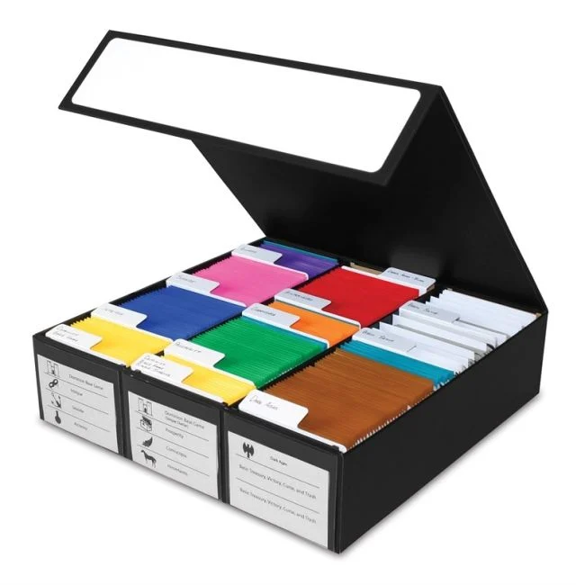 Card Game Box - 3 Row - Black with White - Image 2