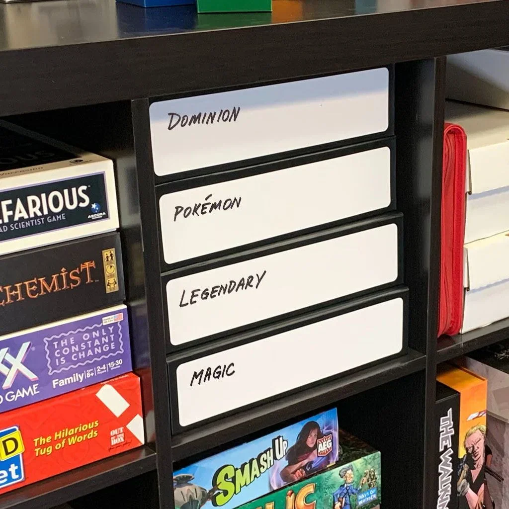Card Game Box - 3 Row - Black with White - Image 4