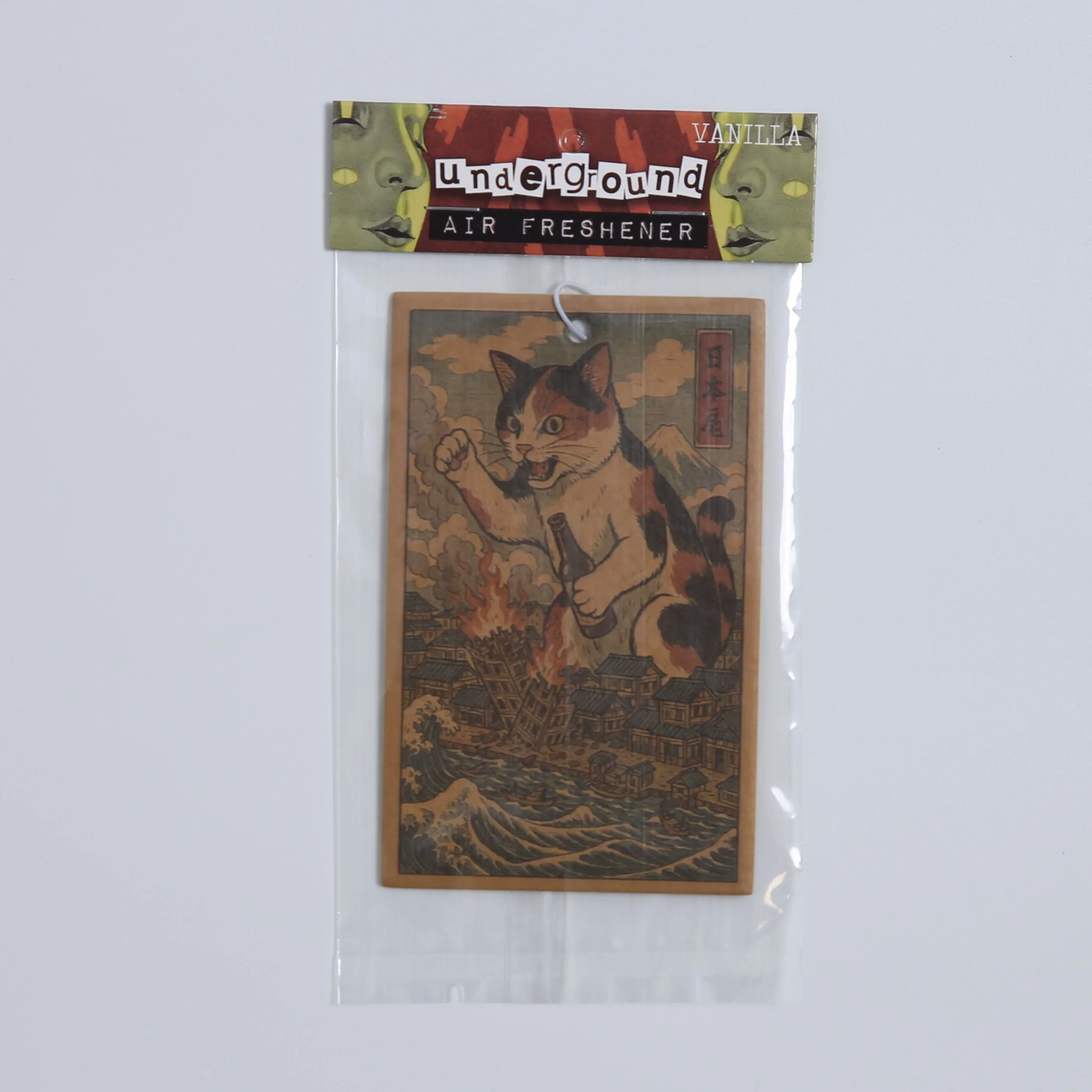 Cat Destroying City Ukiyo-E Air Freshener - Image 2