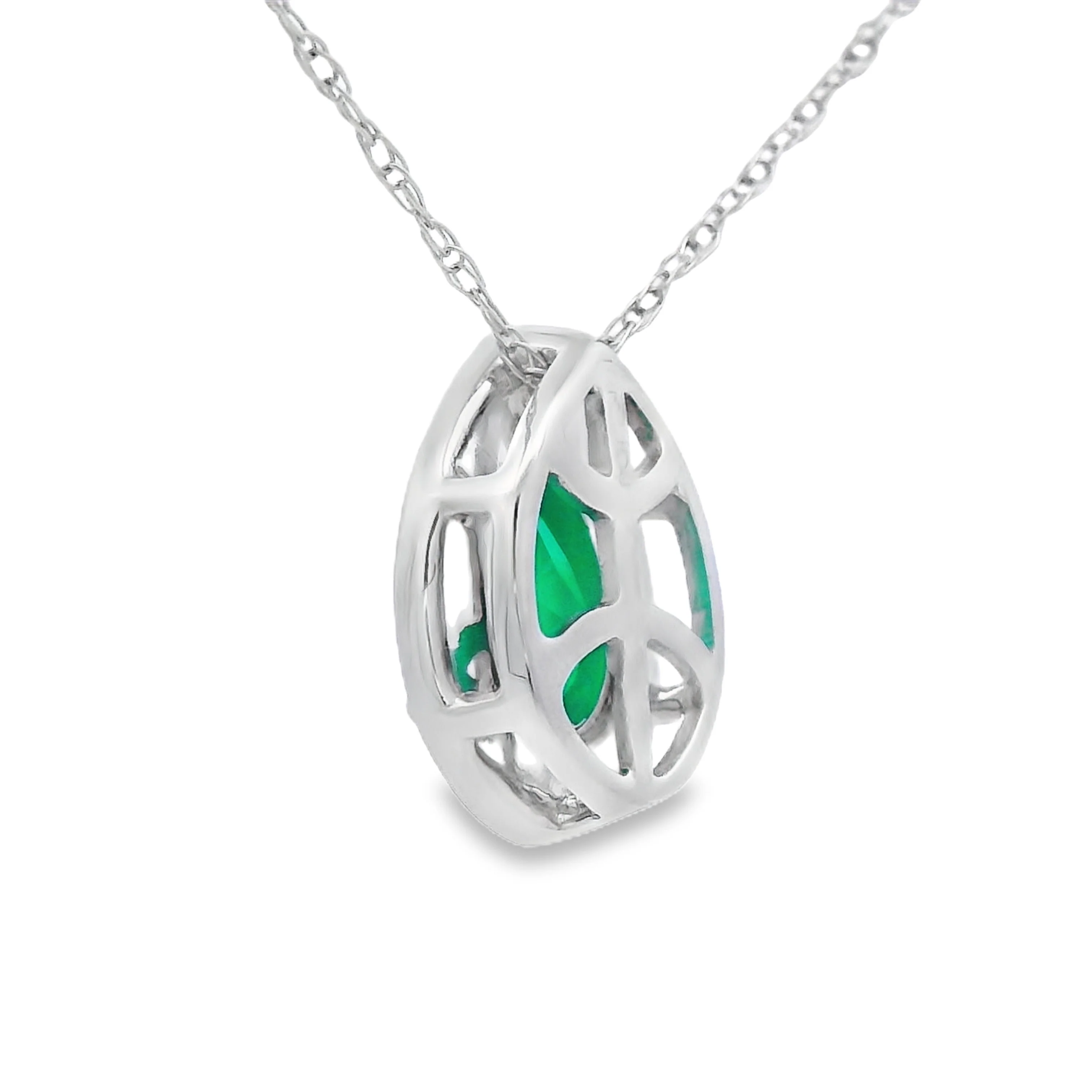 Chalcedony Diamond Fashion Pendants 10KT White Gold - Image 2