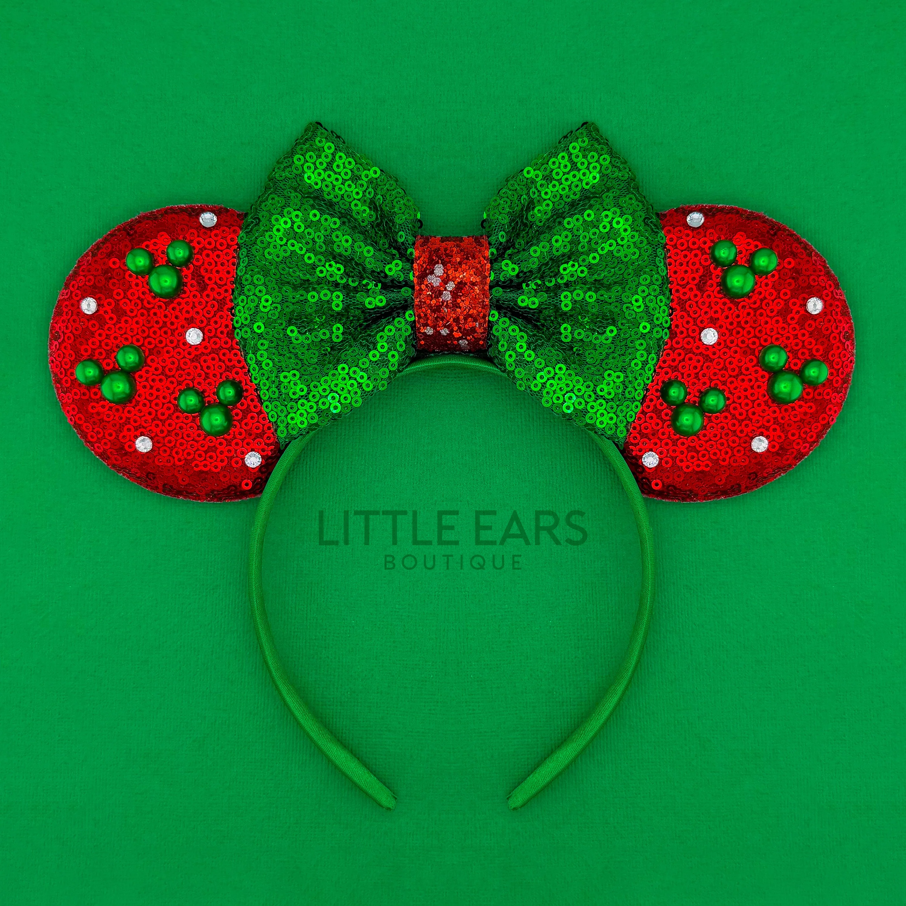 Christmas Tree Pearls Mickey Ears