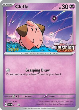 Cleffa (Prerelease) [Staff] 037 - SV Scarlet & Violet Promo Cards Holofoil