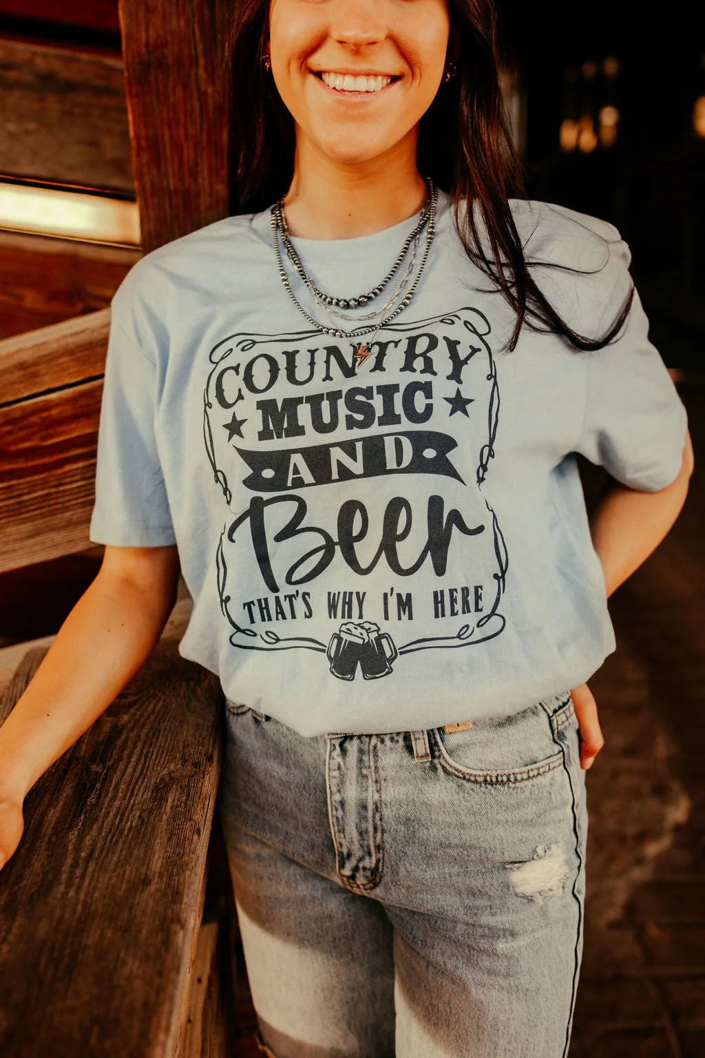 Country Music and Beer Graphic Tee - Image 2