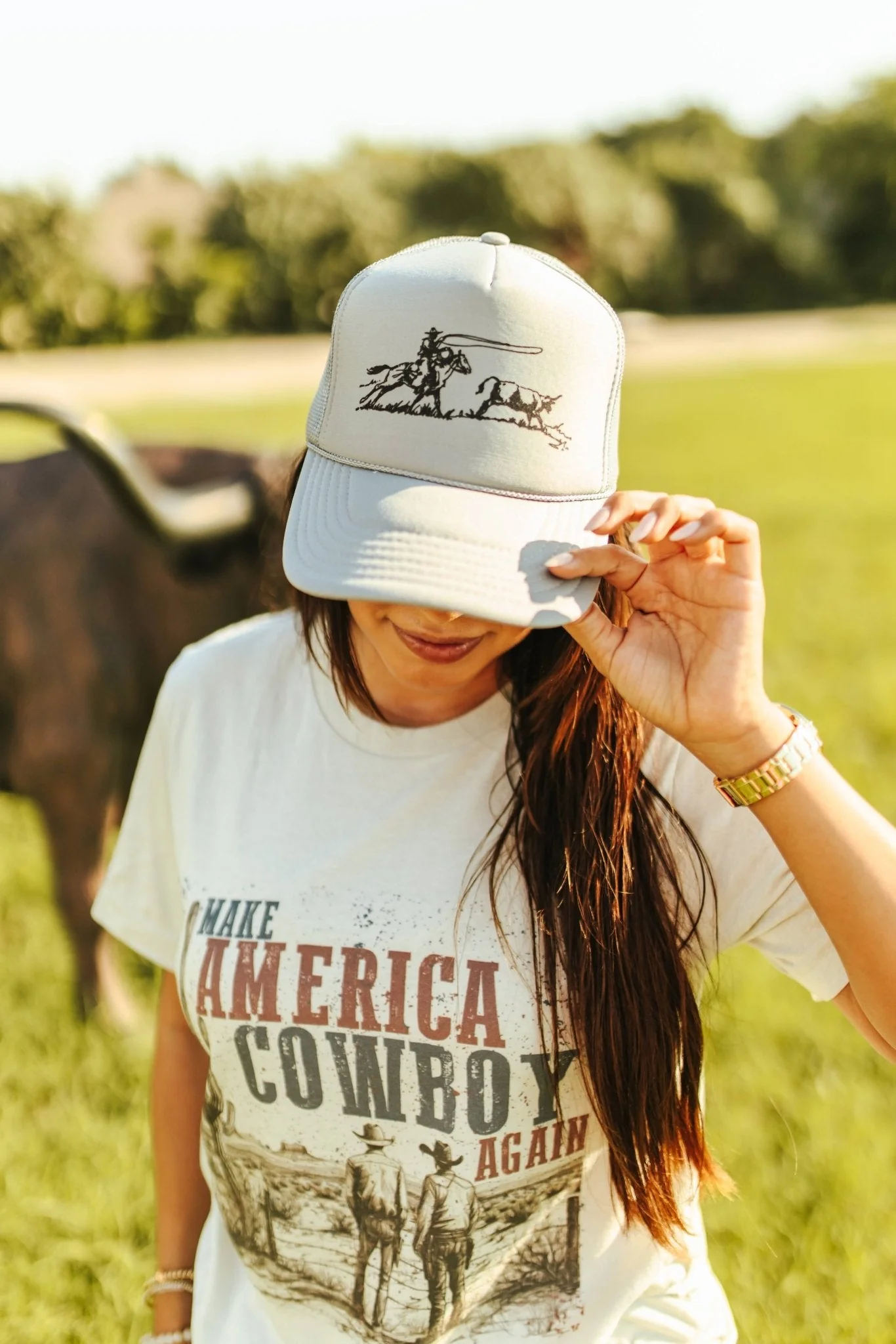 Cowboy Roper Trucker Hat - Image 2