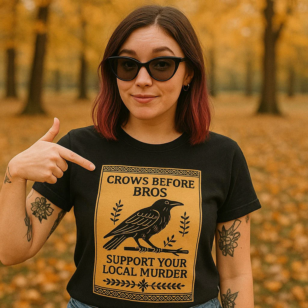 Crows Before Bros T-Shirt - Image 3