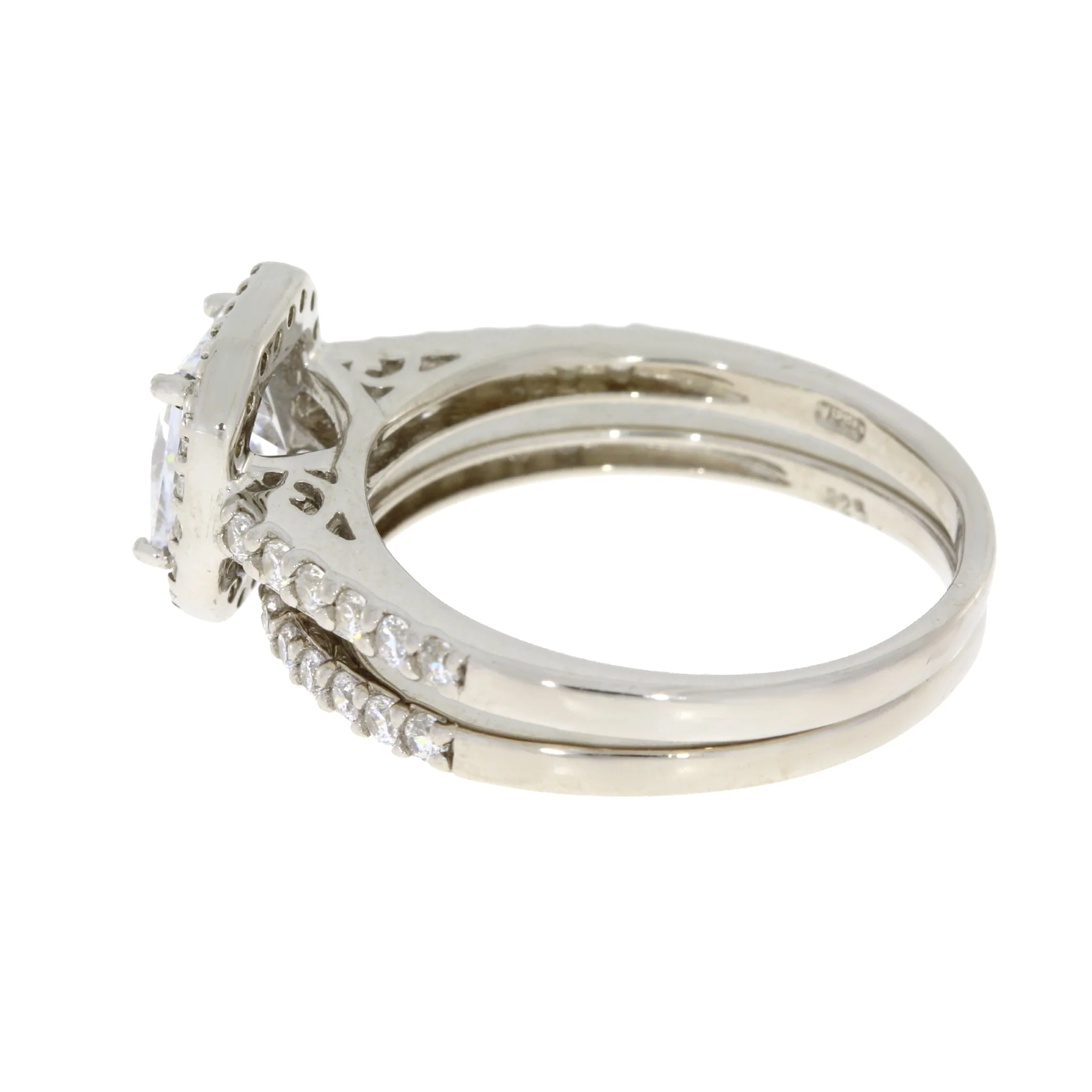 Cubic Zirconia CZ SS Bridal Sterling Silver - Image 2