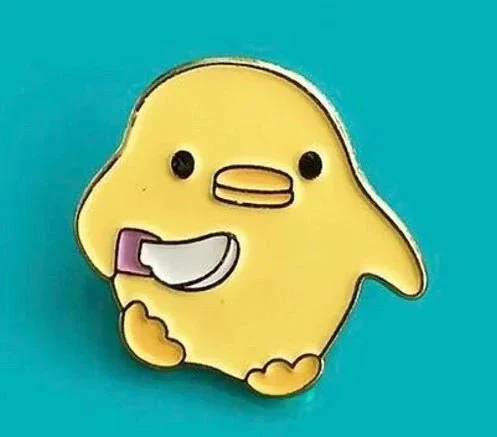 Cute Duck with Knife Meme Enamel Pins small, durable, high quality accessories - Image 3