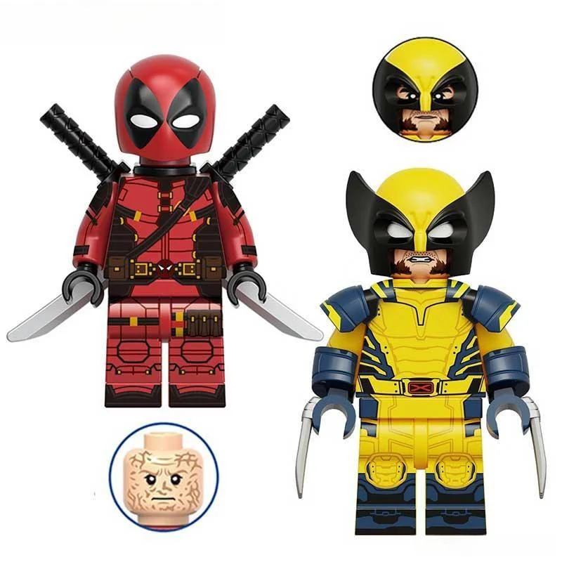 Deadpool & Wolverine Movie SET OF 2 MCU X-Men Lego Minifigures Custom Toys 3